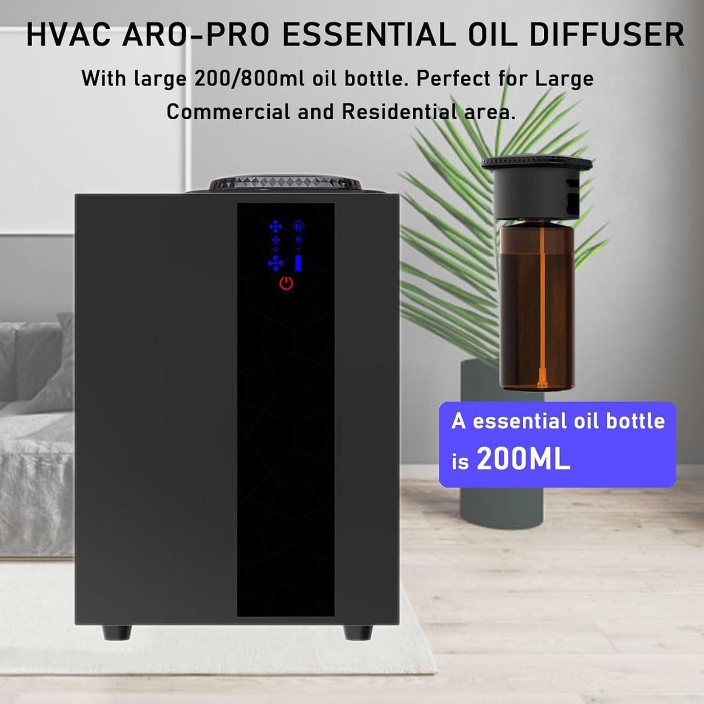 Difusor inteligente de aromaterapia Bluetooth, difusor de aceite esencial nebulizante sin agua para habitación grande con botella de 200/800 ml, perfecto para el hogar u oficina