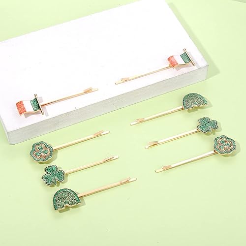 Miniatura 3 de 812 pinzas para el cabello del día de San Patricio para mujer, sombrero de trébol con purpurina, horquillas de hoja de la suerte, accesorios para el