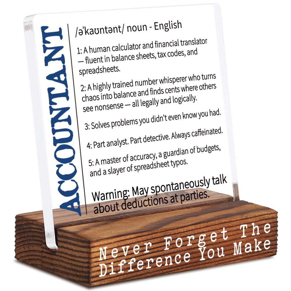 Thank You Gift for Accountant na CPA, CFO, Coworkers, Accountant Gifts for Women, Accounting Graduation Gifts, Inspirational Gifts for Employee Mentor Coach Executive Decorative Signs-LMY07