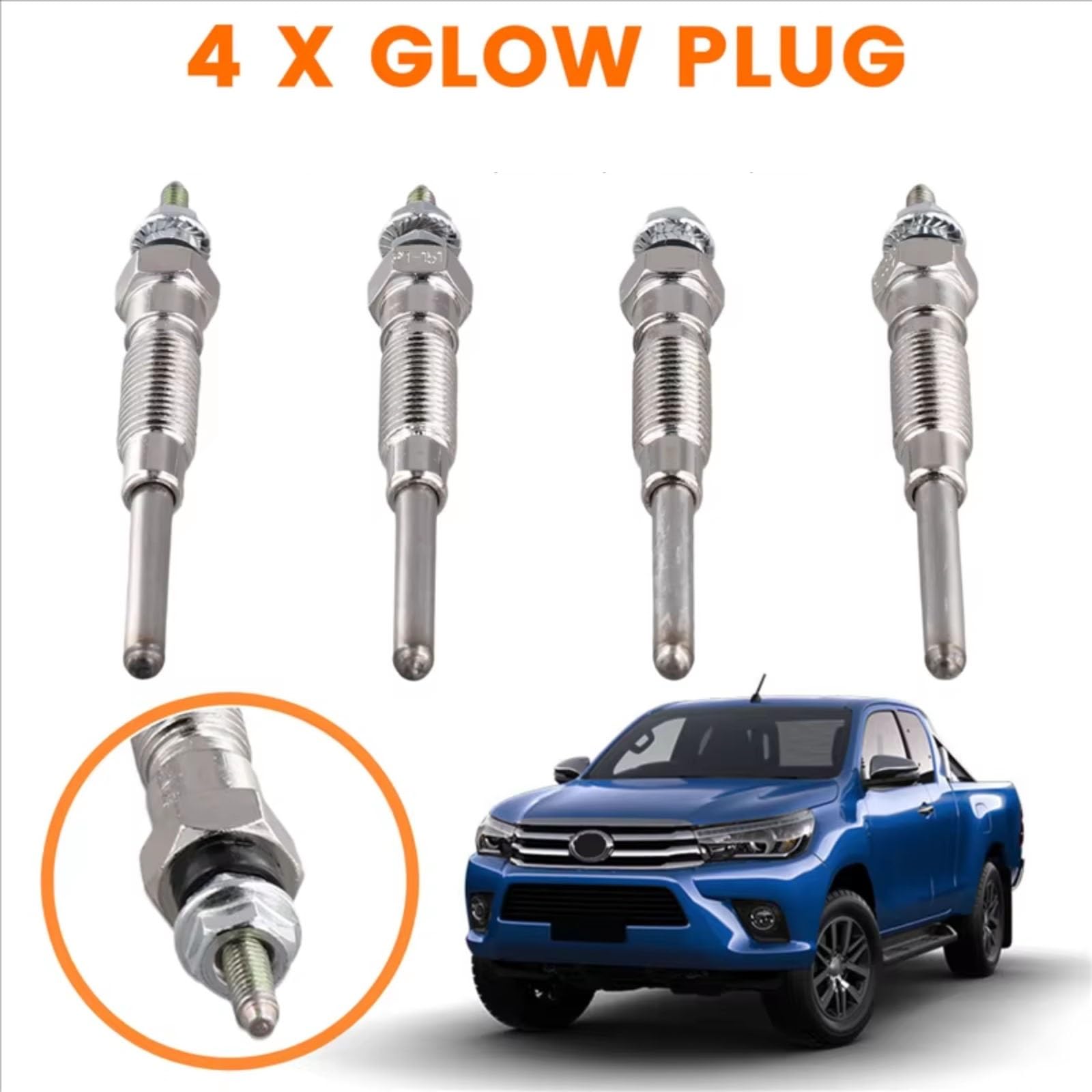 Candele di preriscaldamento per Hiace Toyoace 1N 1Nt 2Lt 2L 2Lte 3L (4 Pezzi) - Candele di preriscaldamento ausiliarie per Auto 19850-54090