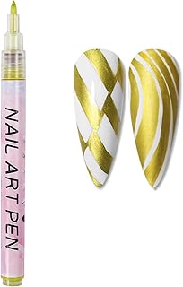 Nail Art Pens - Nail Art Graffiti Pen Nail Drawing Pen - Nail Varnish Pens - Quick Dry Fine Tips Nail Polish Pen for DIY Nail Art (gold)