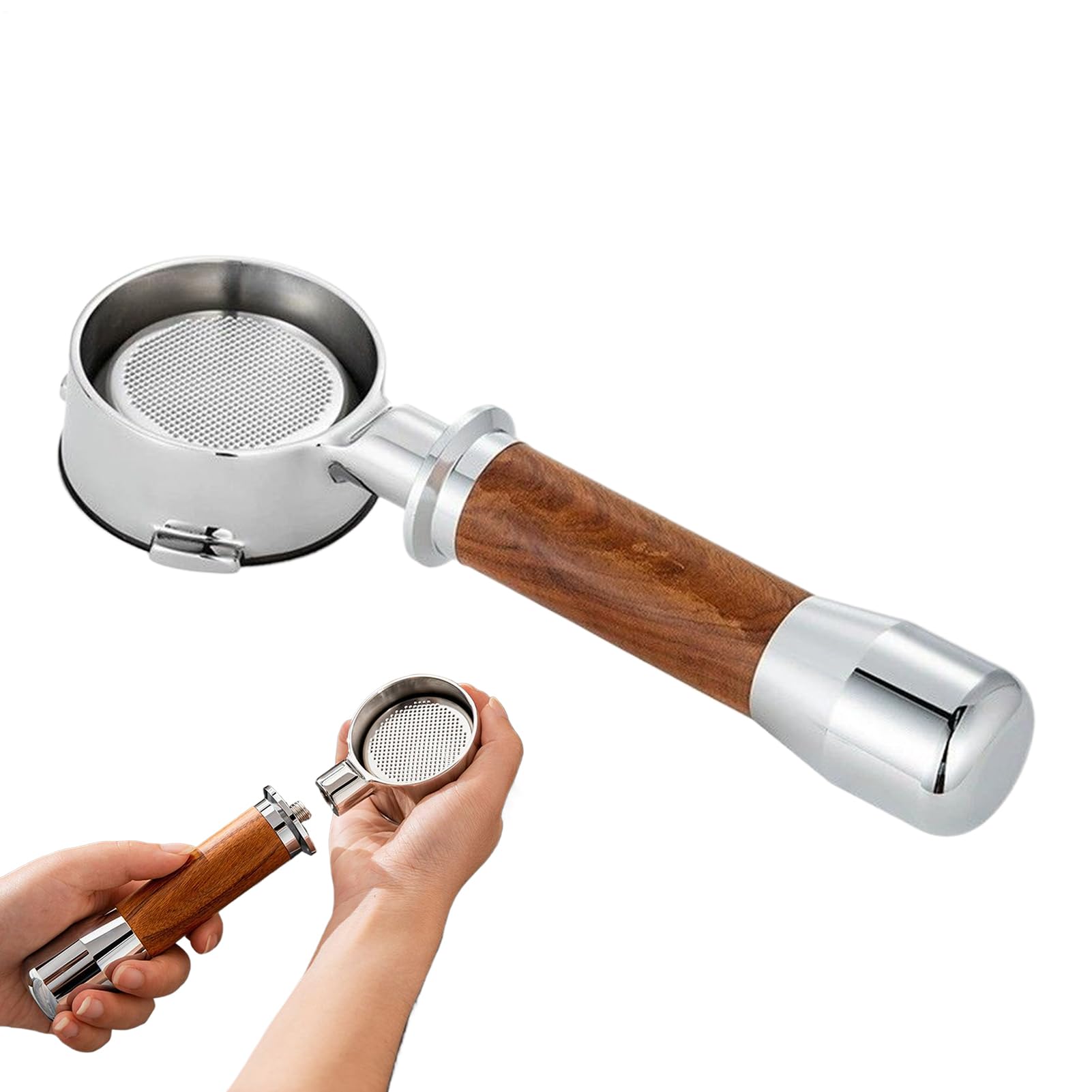 Mango Para Espresso Filtro Sin Fondo 58mm Repuesto Para Espresso | Mango para Espresso Antideslizante Para Cocina Hogar Cafetería Bar Oficina Encimera Sala de Estar Comercial