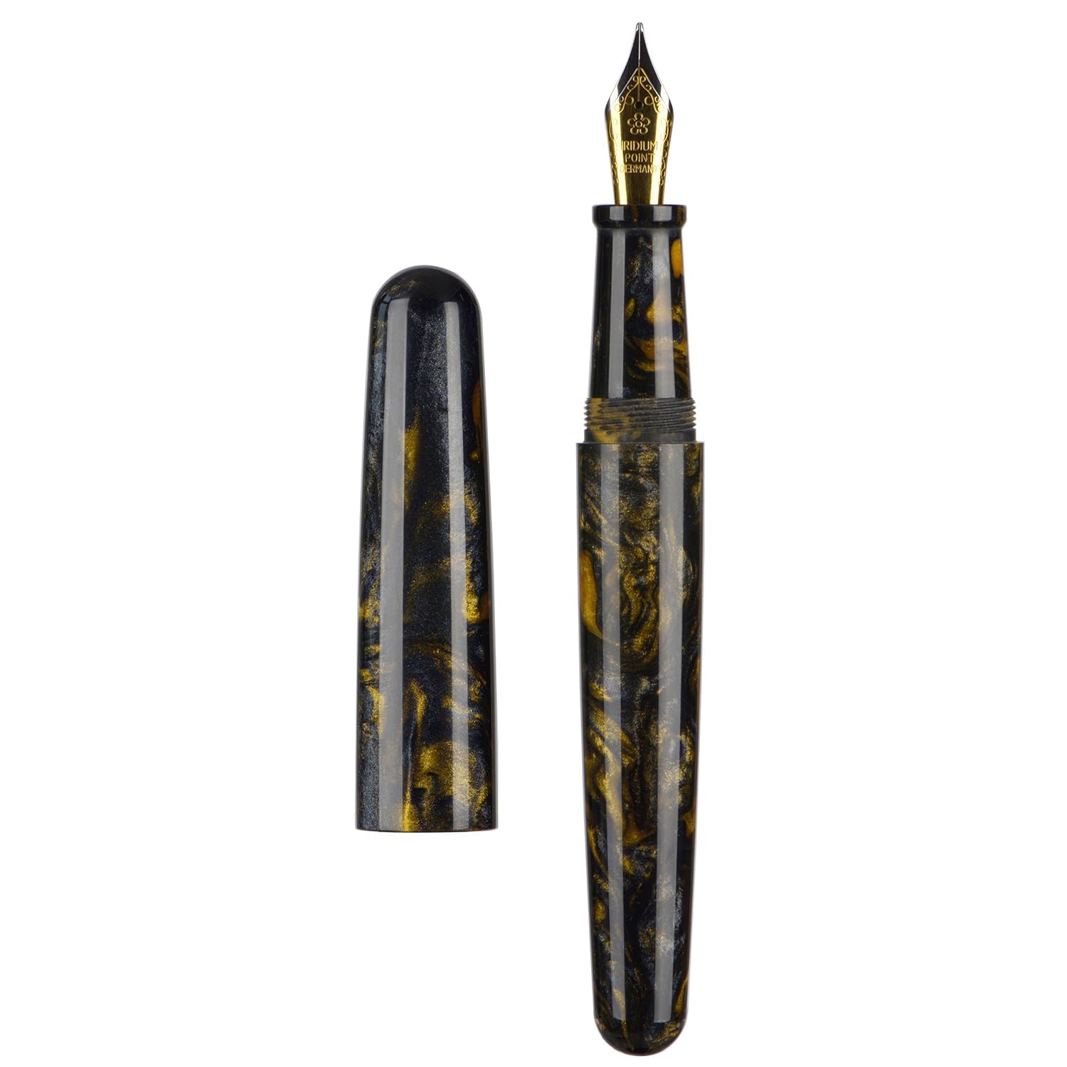 Amazon.com : Asvine Fuliwen 017 Fountain Pen Brown Black Resin Pen 