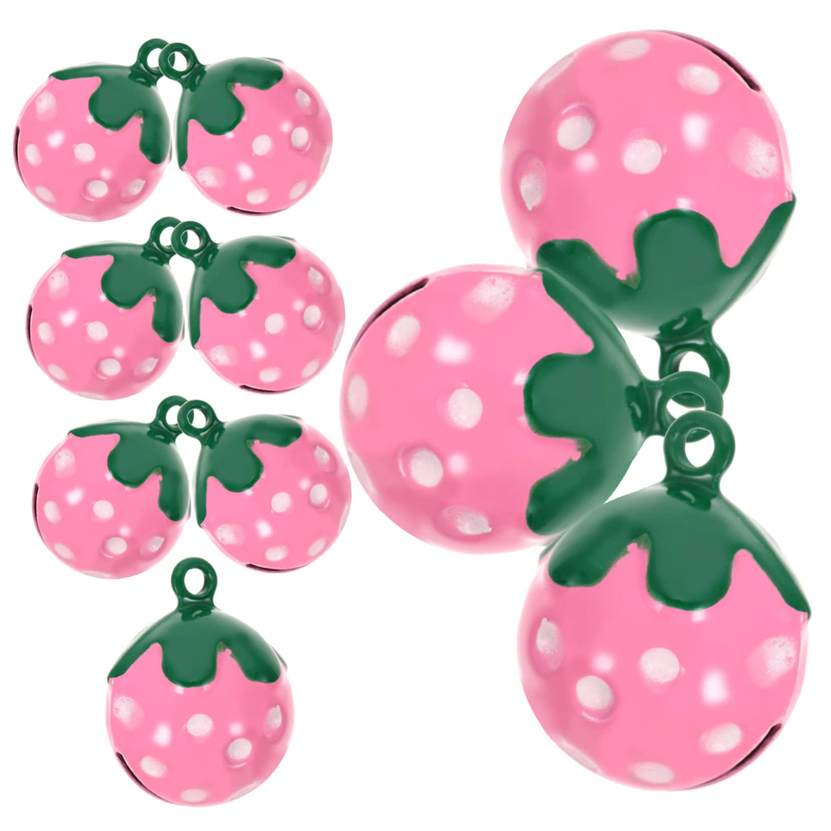 Mikikit Strawberry Bell Pendant for Dogs 10pcs Mini Bells for Collar and Crafts