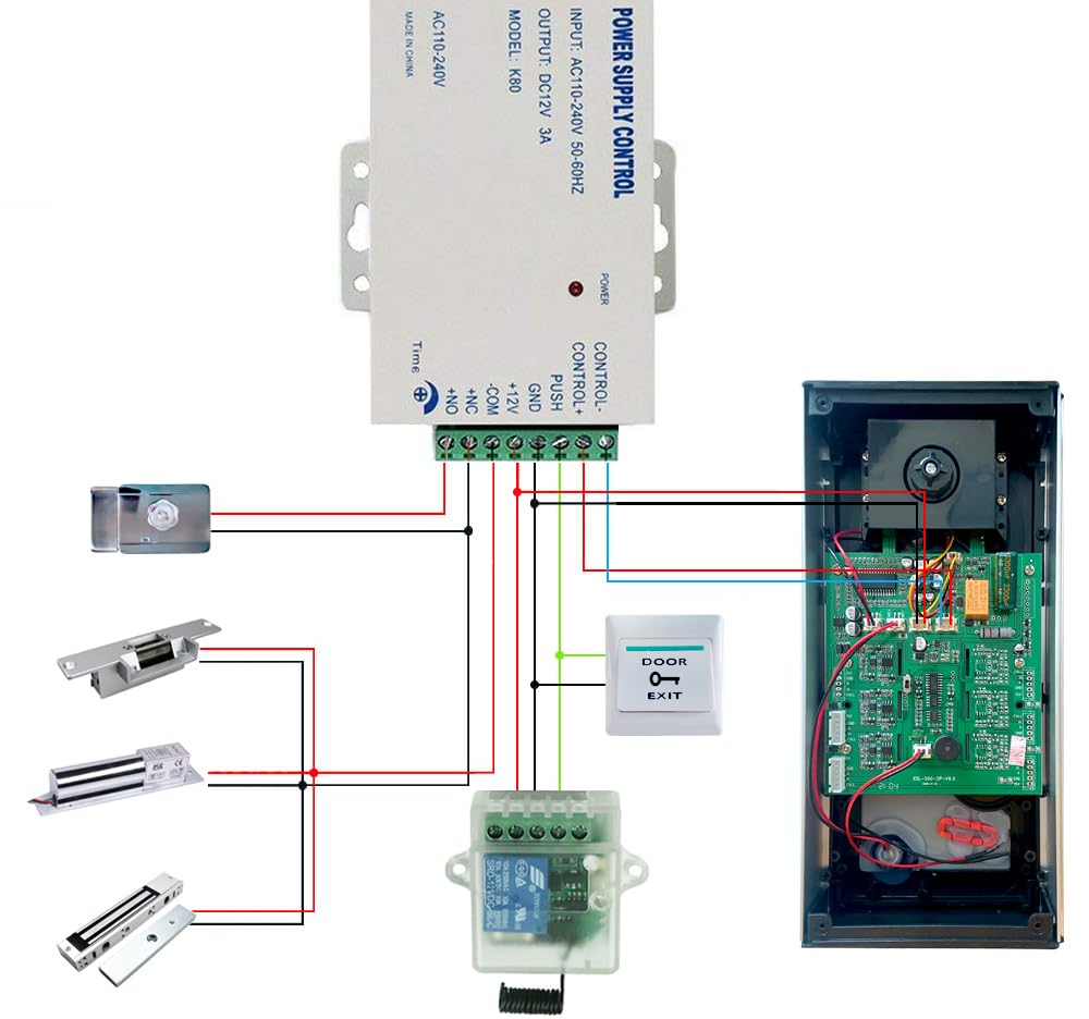 Video por cable sistema de intercomunicación de varios apartamentos, 2/3/6/8/10/12 Unidad 7 pulgadas MONITOR VIDEO timbre kit interior y exterior (1 Timbre + 8 Monitore)