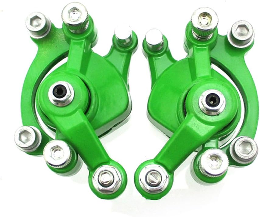 Left + Right Disc Brake Caliper with Pads For Chinese 43cc 47cc 49cc Pocket Bike Mini Dirt Bike Gas Scooter(Green)