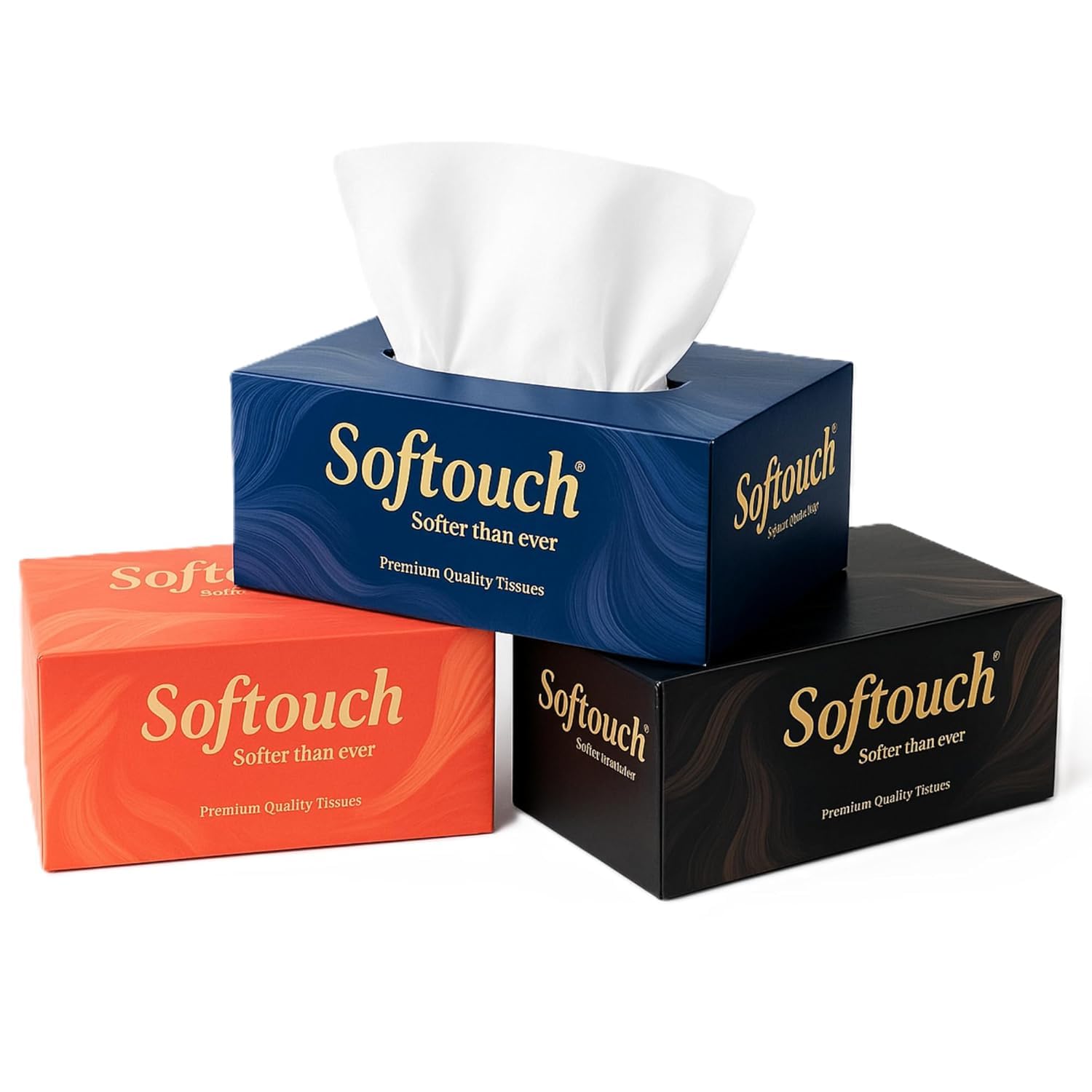 Softouch 2 Ply Face Tissue Paper Box 200 Pulls 400 sheet each Box Set of 3 (Multicolour)-image-21