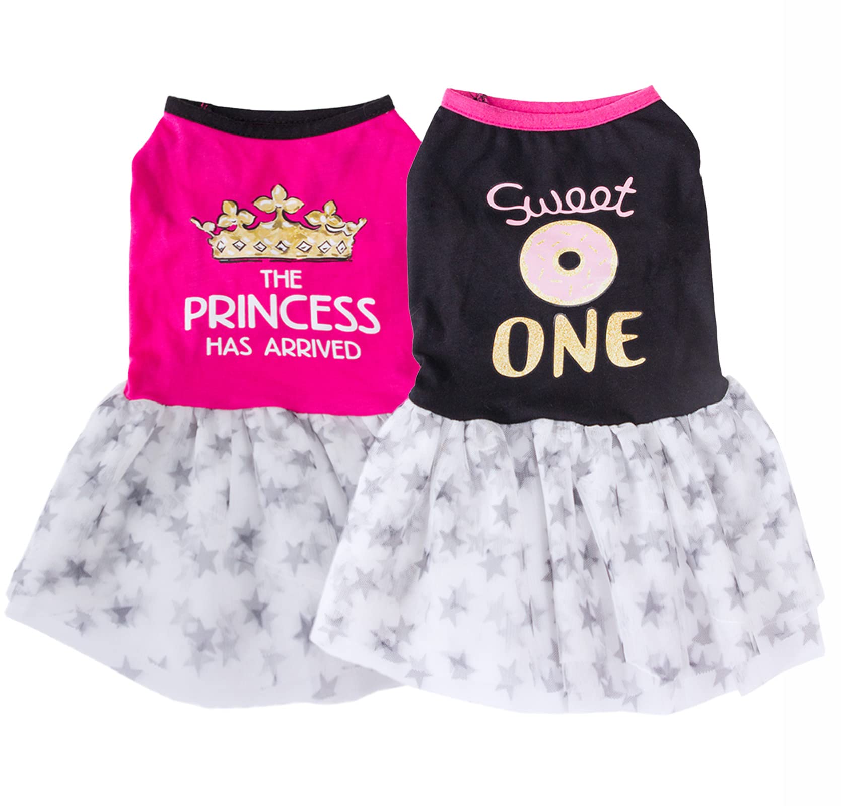 2 piezas de vestido de niña para perro, vestido de princesa con volantes, vestido de chihuahua con temática de vacaciones, ropa para mascotas con tul, ropa Yorkie XS, ropa para perros pequeños,