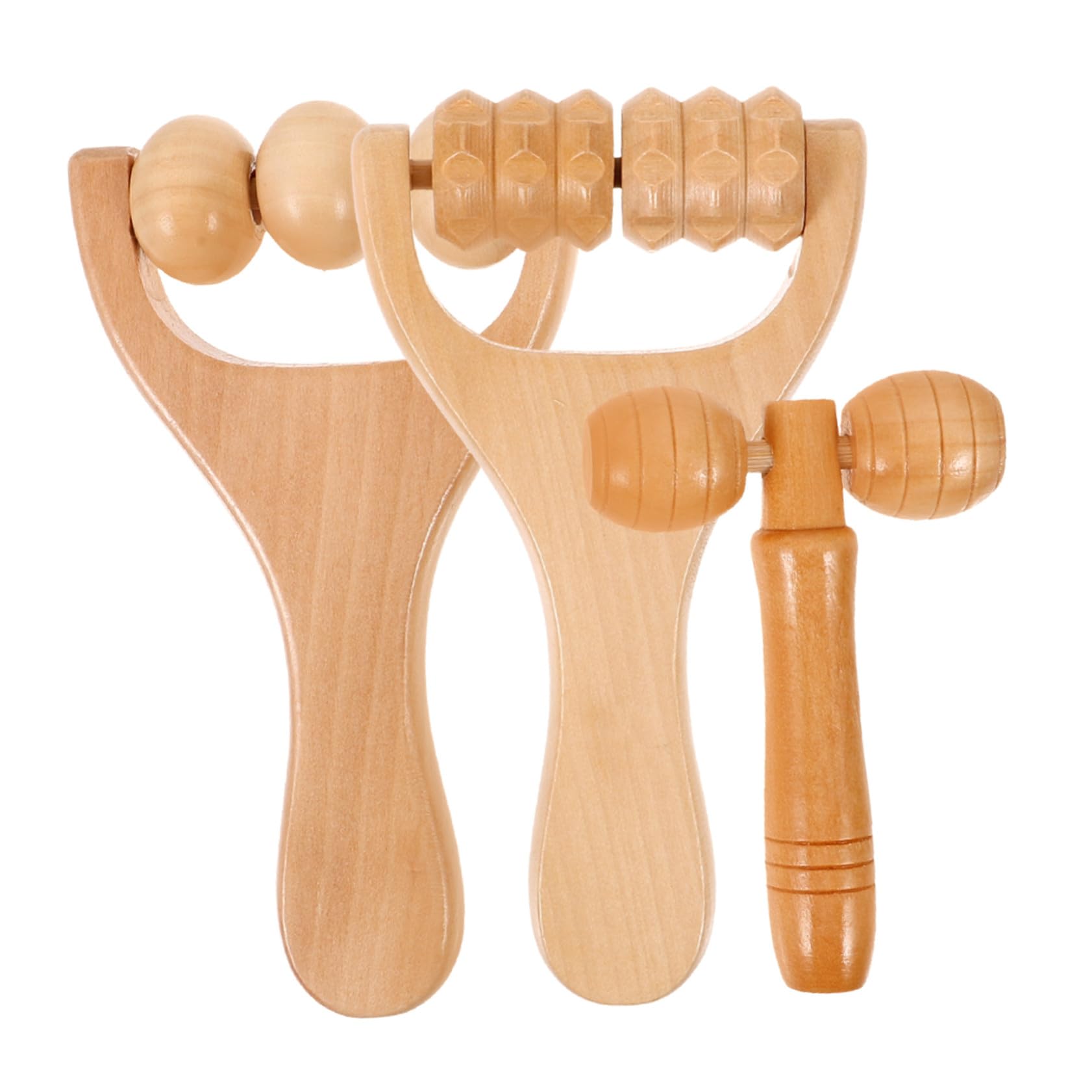VALICLUD Massagegerät Holzroller für Beine und Rücken mit Feiner Politur und Grate für Reise und Wellness