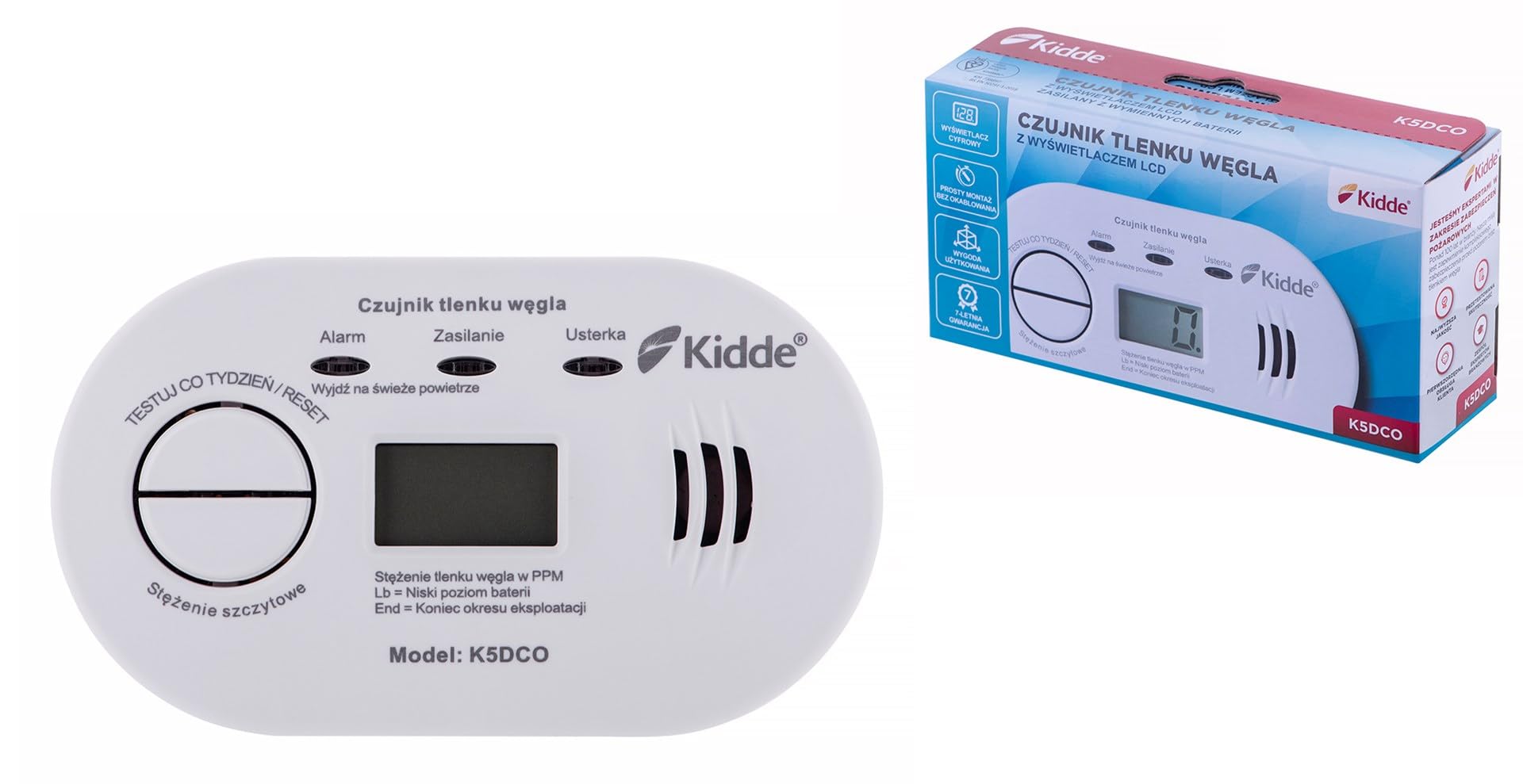 KIDDE Czujnik czadu z wyÅ››wietlaczem K5DCO