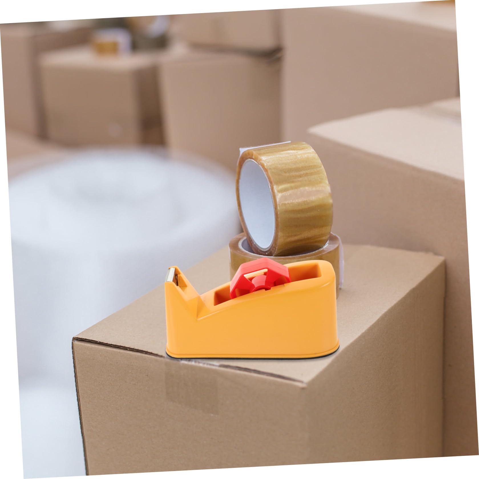 Manueller Klebebandabroller mit Ergonomischem Design Langlebigem Metallmesser und Hochwertigem Lager für Schnelles Müheloses Abrollen für Verpackung Büro und Zufällige Farbe