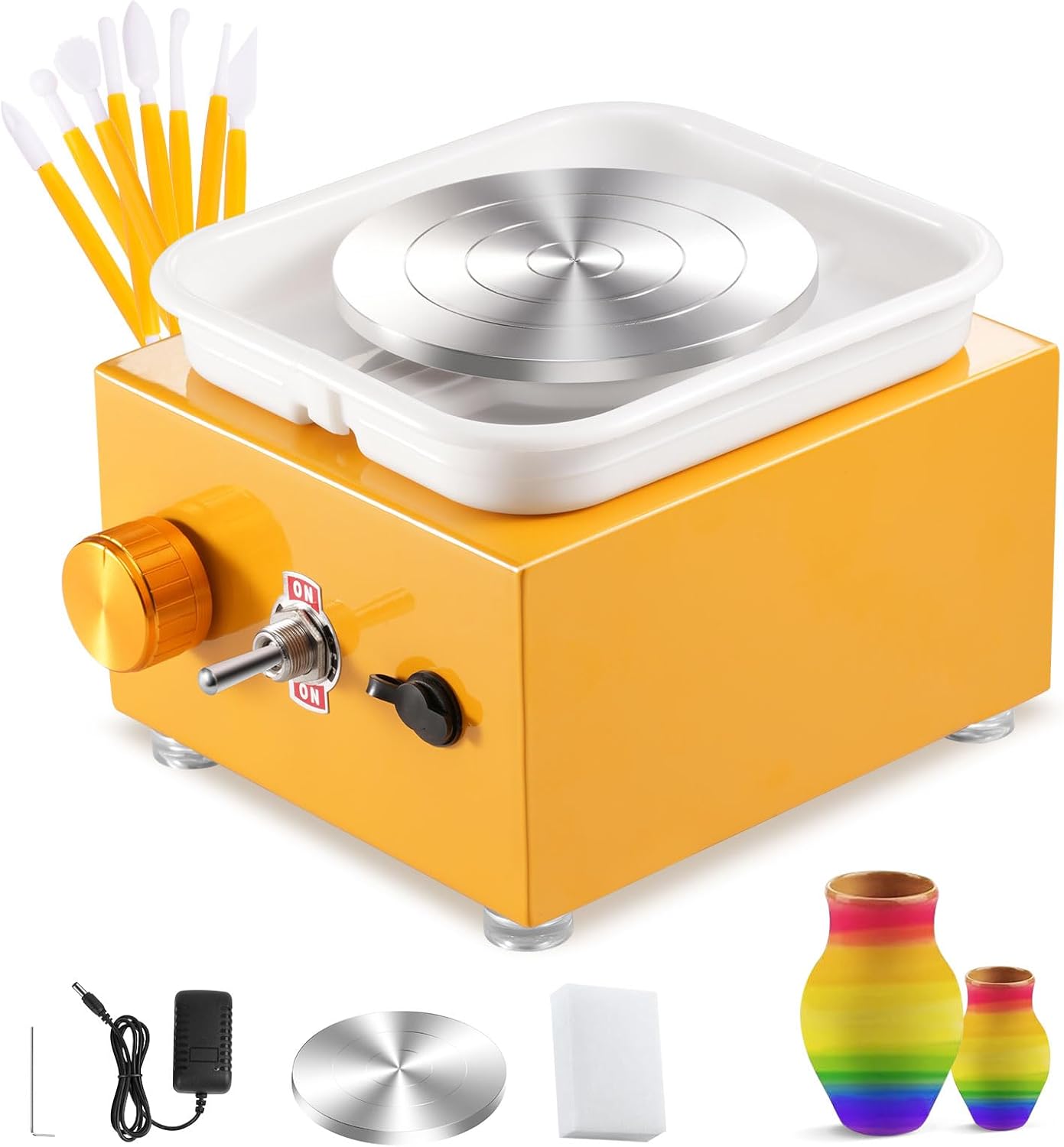 Pottery Wheel, Mini Pottery Wheels 2000RPM Adjustable Speed Electric