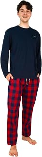 lunon Fleece Schlafanzug, Herren lang, Pyjama Set, Fleece, Langarm, Pijama for Men, Zeitloses Design, geeignet für Winter und Sommer (2-teiliges Set)