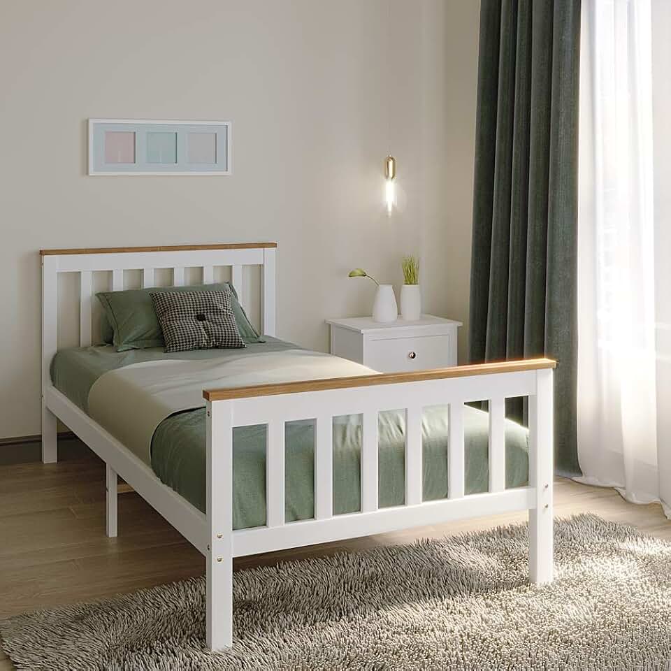 Amazon.co.uk white wooden 3ft 6 bed frame