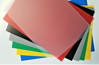 Plastic Sheet Polypropylene Coloured ViPrint Graphic Arts 0.8mm Thick A5 to A2 (Red, A2-600 x 420mm (23.4 x 16.5 in))