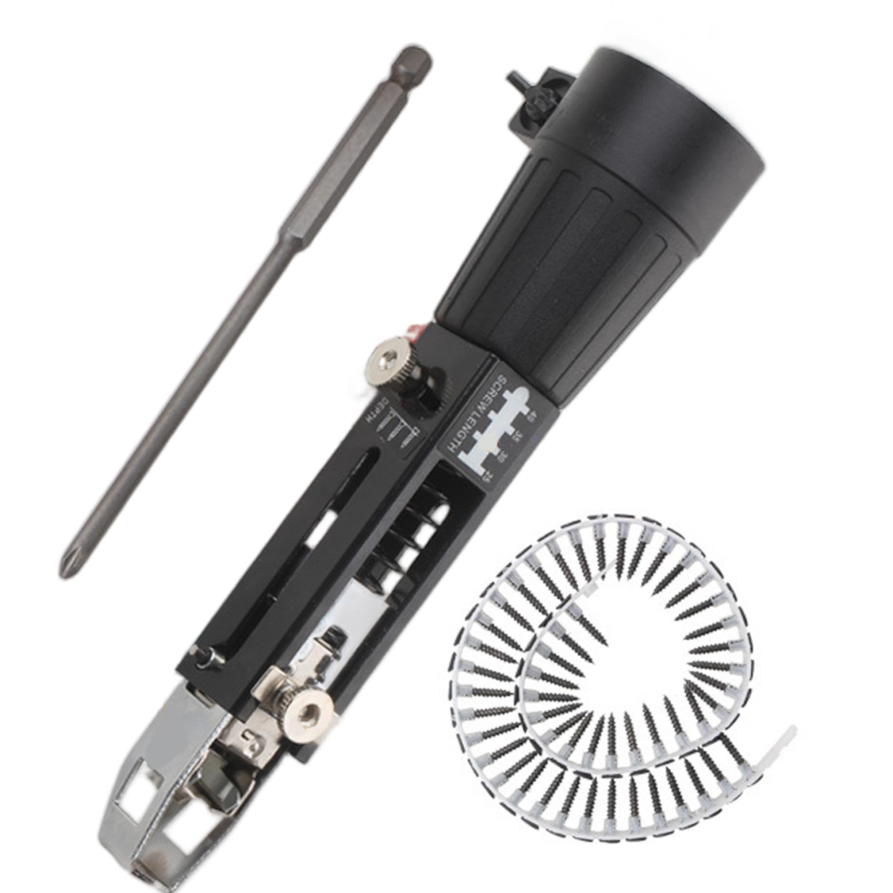 Pistolet à vis Sheetrock, fixation de pistolet à vis pour cloisons sèches, perceuse électrique assemblée automatiquement, équipement de serrage clous, outil travail du bois pour les amateurs