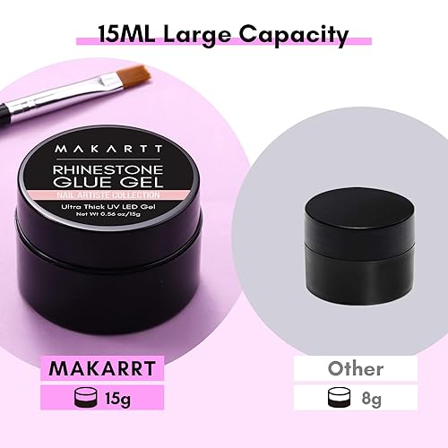 Vista 15 de Makartt Pegamento de diamantes de imitación para uñas: pegamento de uñas de gel súper fuerte para dijes de uñas, decoraciones de gemas, arte de uñas