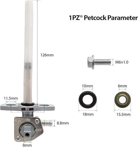 Miniatura 3 de 1PZ HT1-P01 - Interruptor de tanque de válvula de gasolina con perilla de repuesto para Honda Rancher 350 400 TRX350 TRX400 2000-2007 16950-HM8-003