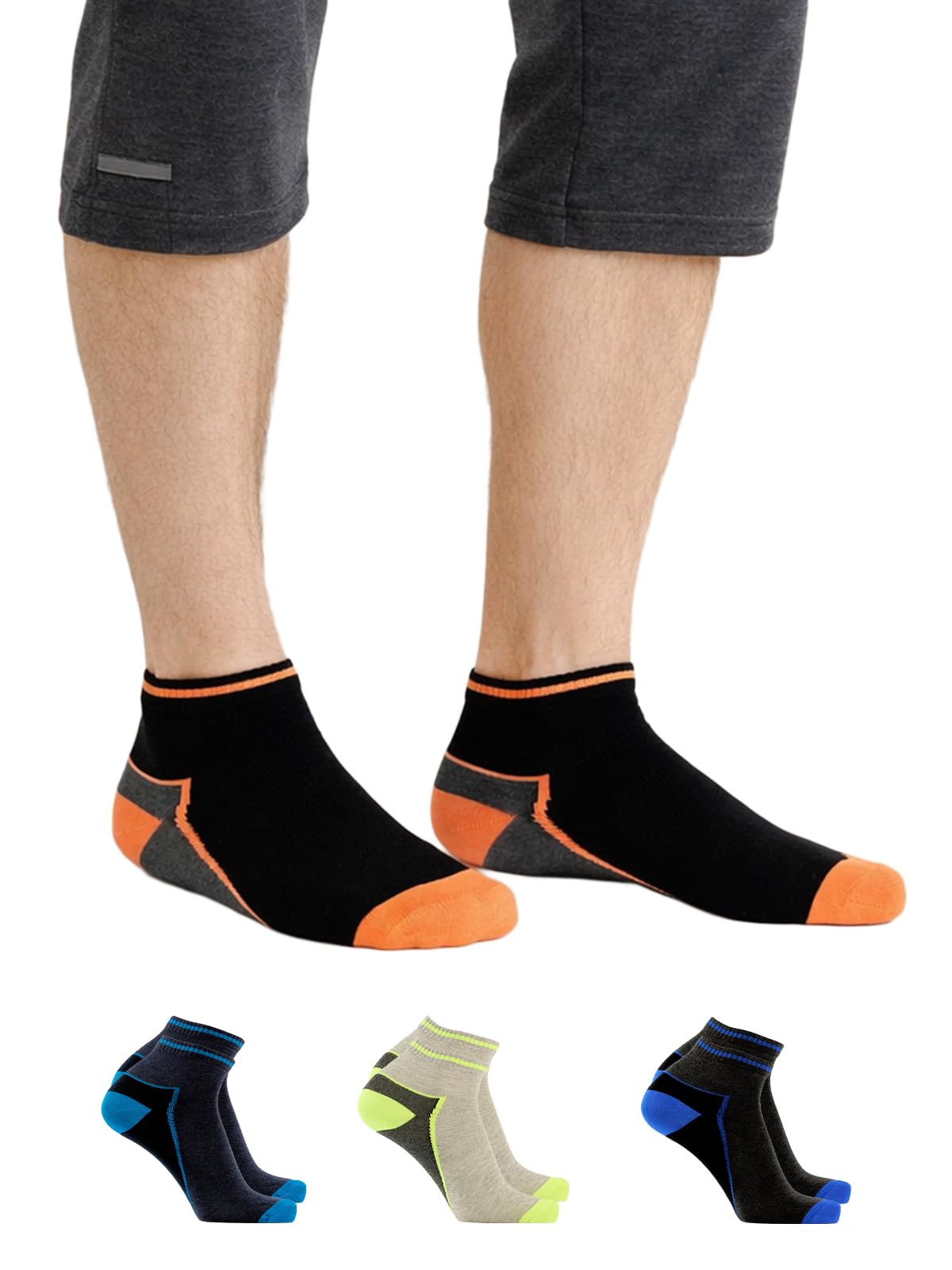 lux mozze Cotton Men Solid Ankle Length Socks |Pack Of 4 | Multicolor | Free Size-picture-15