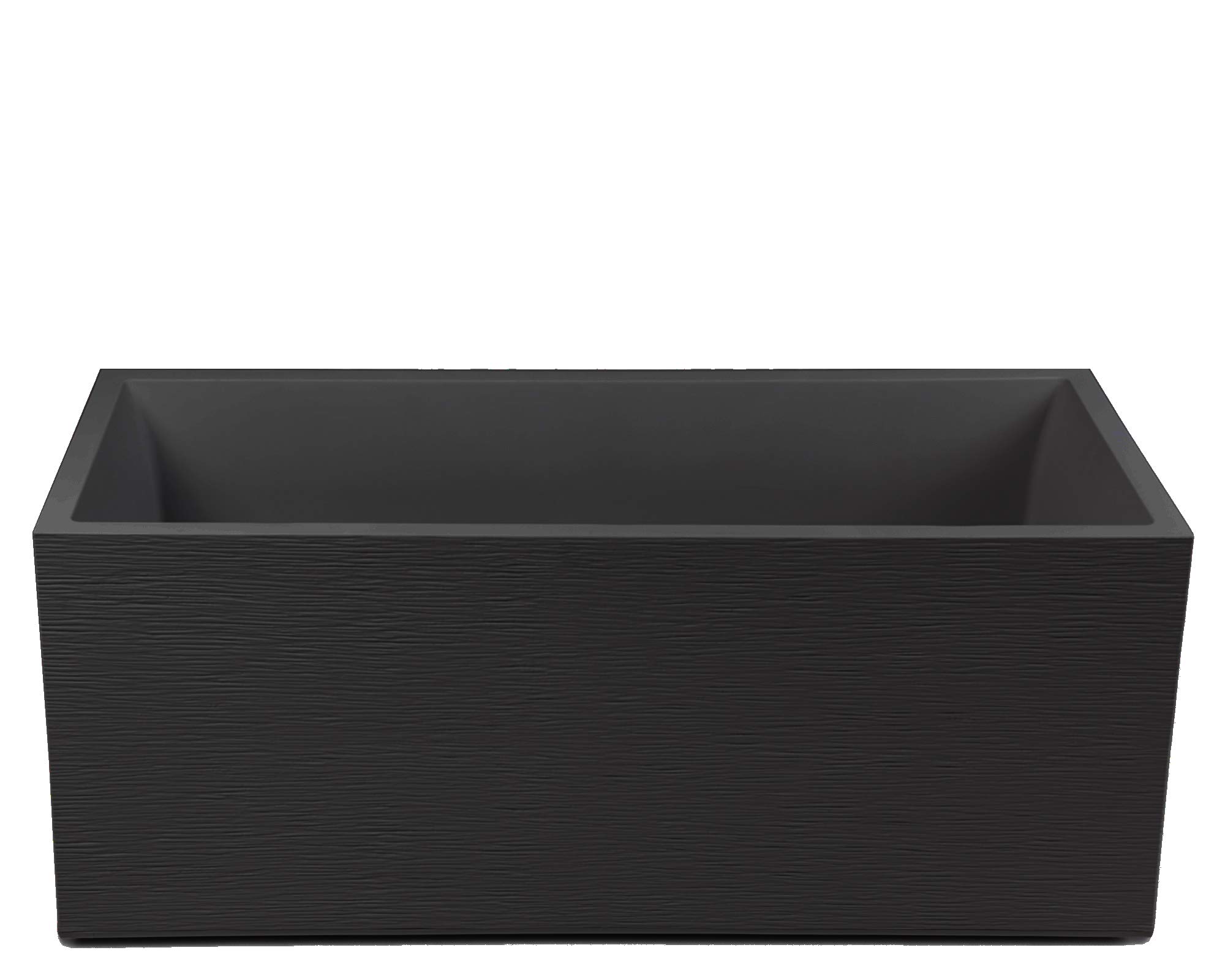 Ondis24 Pflanzkübel Blumenkübel Blumentopf Vulkan Pierre 100cm, Schiefer Optik mit Wasserspeicher, Winterfest (Graphit Anthrazit)