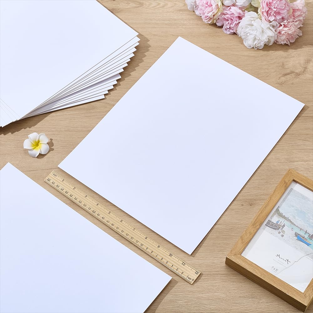 WEBEEDY 15 paquet de Cartons de Fond Blanc pour Cadre Cartons de Support Non Coupés de 35.2x27.6cm pour Photos Cadres Projets Artistiques DIY