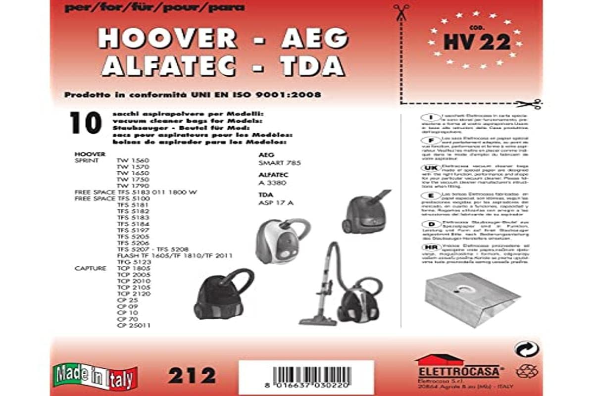 5 Sacchetti Carta Per Aspirapolvere HOMETEK HT689 E Modelli E62