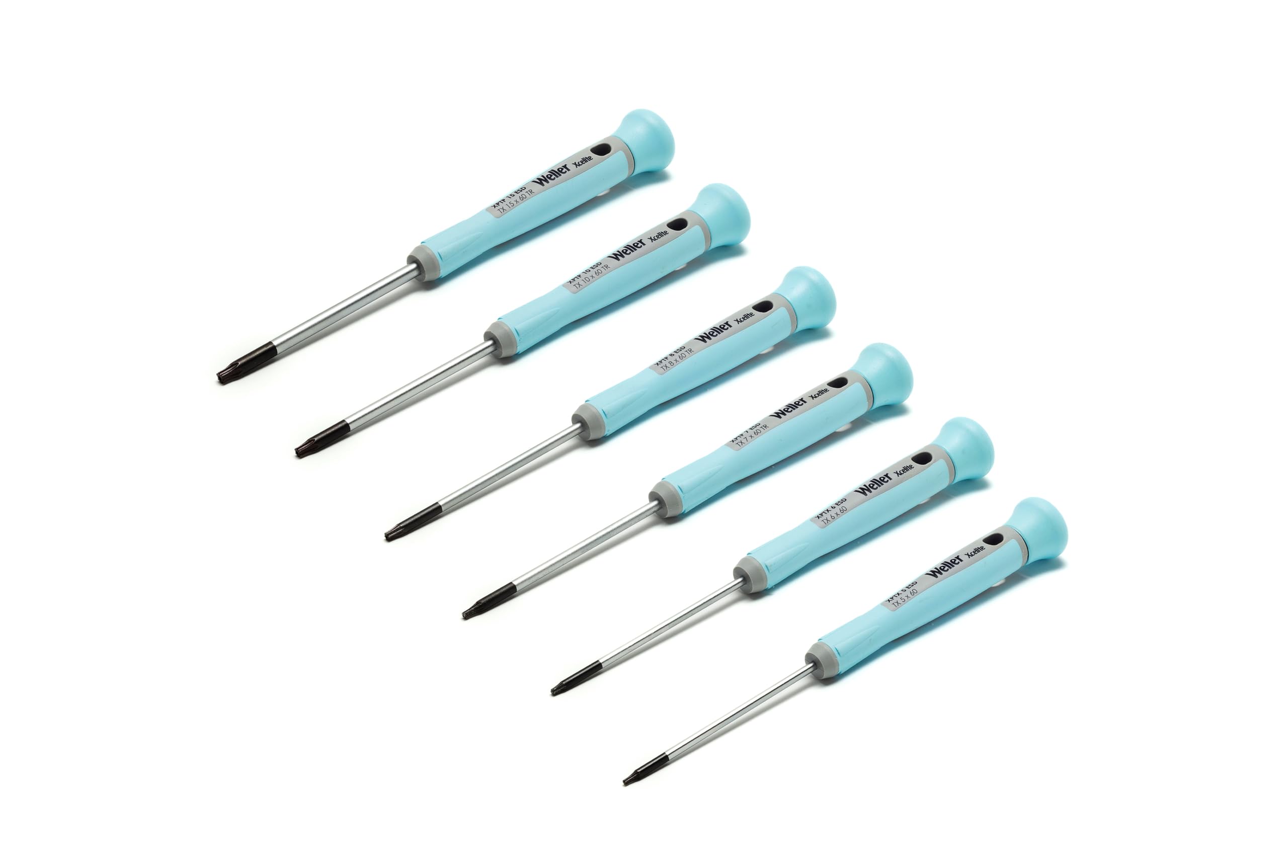 Weller Xcelite XPTX600 Juego de destornilladores de precisión Torx® de 6 piezas seguros contra ESD – serie Pro, con estuche de almacenamiento