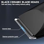 OLOV Trimeur électrique des cheveux d'aine - Trimeur de boule pour hommes - Truffe de cheveux, Têtes de lames en céramique remplaçables, USB Recharger le quai & Tête de neztre, étanche Homme Hygiène Razor