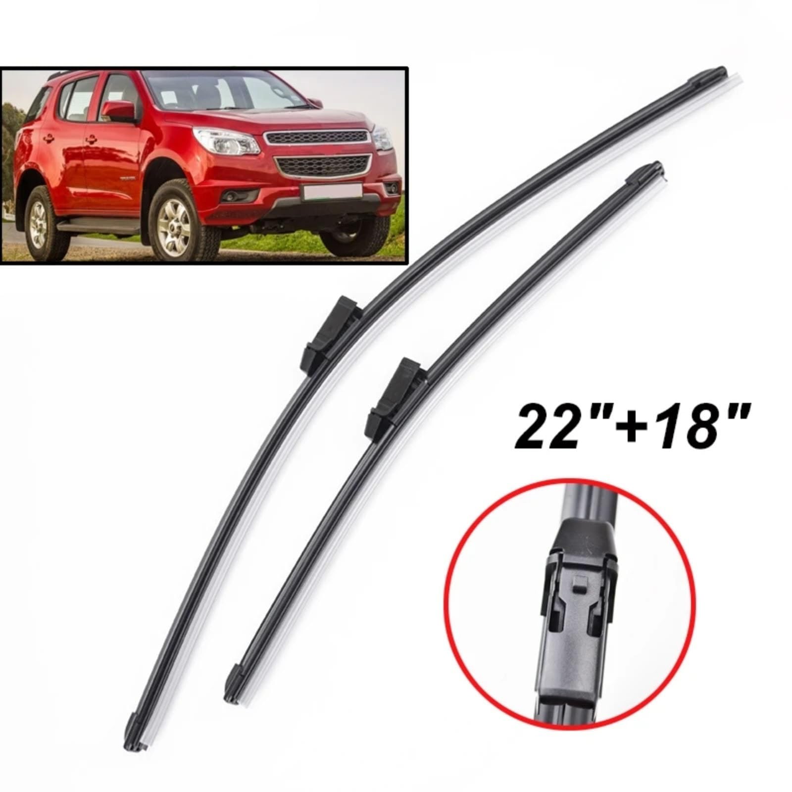 Auto Scheibenwischer Vorne Für Chevrolet Für TrailBlazer MK2 2012-2017 | Frontscheibenwischerblätter Ersatzteile Upgrade-Set für Autos 22Zoll 18Zoll
