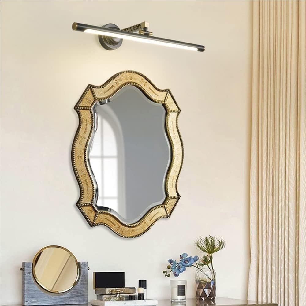 Applique da Parete a LED per Interni 4000K, Striscia Luminosa in Ottone Vintage, da da Bagno reabile, Specchio per mobiletto da toeletta, Montaggio su Armadio