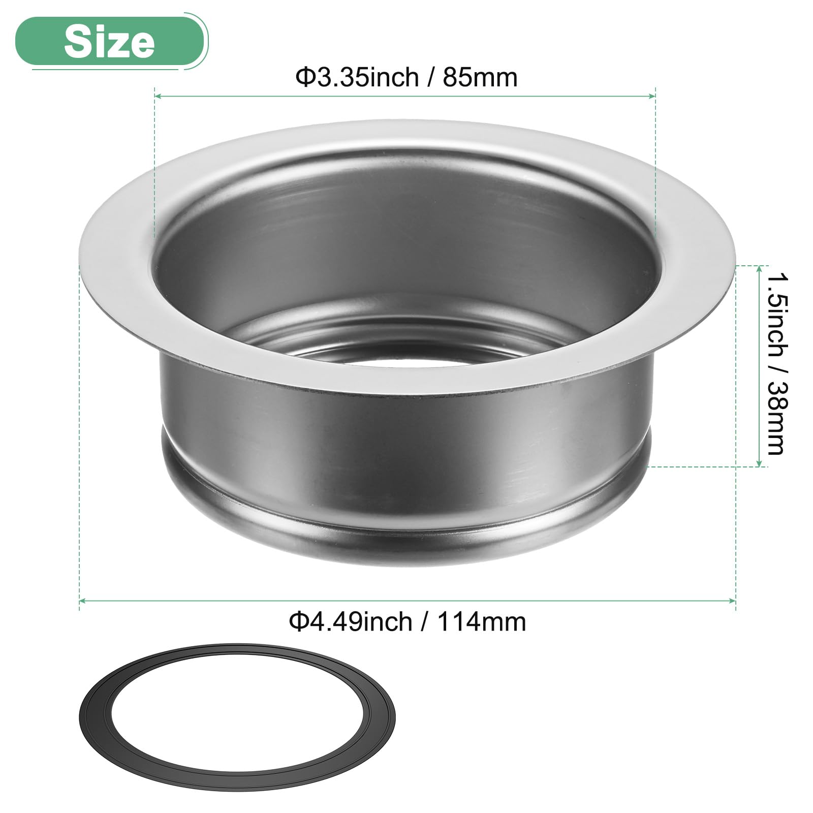 M METERXITY 1-Pack Garbage Disposal Sink Flange, Kitchen Sink Replacement Accessories, Garbage Disposal Parts - Image 3