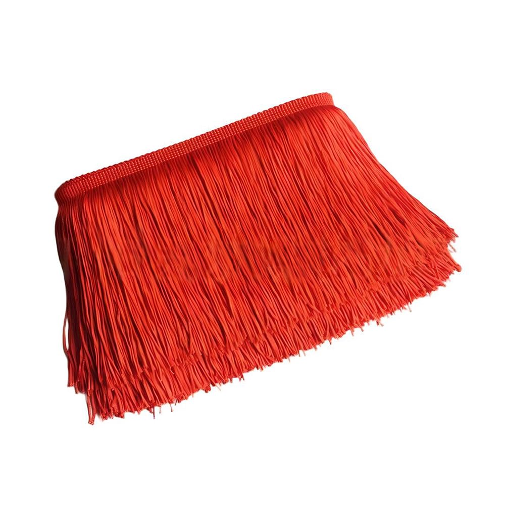 10cmx10m Red Fringe Tassel Trim, Sewing Fringe Trim, Polyester Tassel Ribbon for DIY Craft Sewing