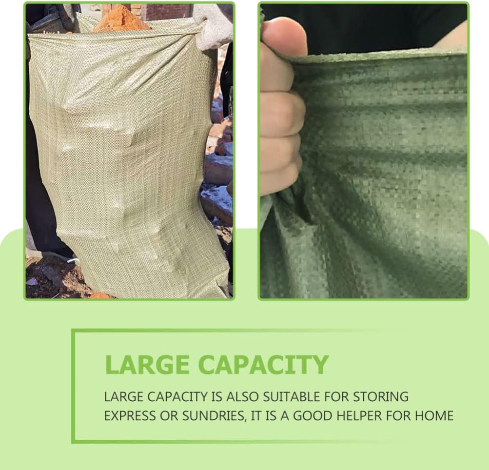 Yardwe 8pcs Lawn Garden Bags Large Reusable Storage Bags Reusable Yard Leaf Waste Bag Gardening Storage Bag Weave Patio Bag for Shipping Construction Waste Olive Green : Patio, Lawn & Garden