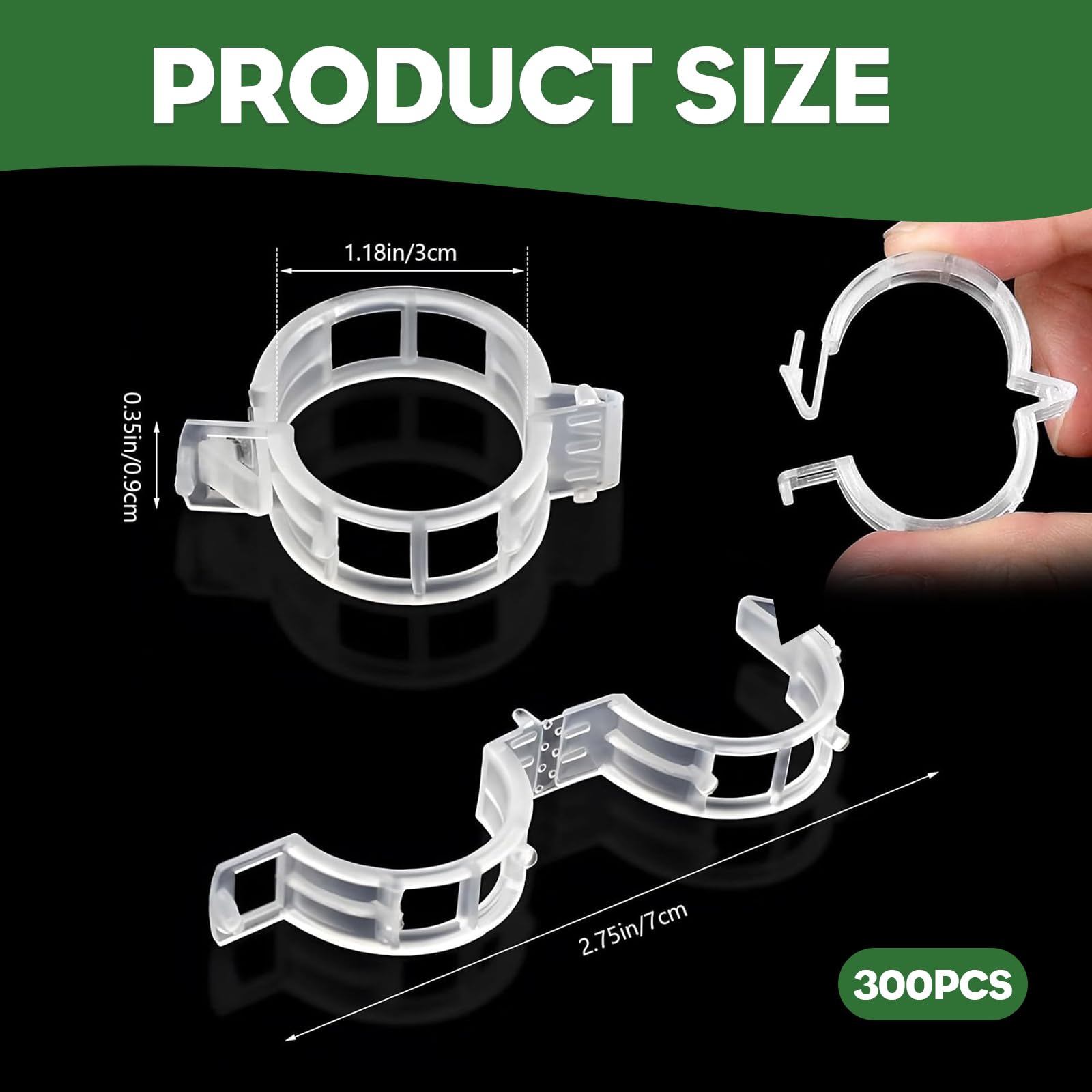 300 Clip Per Piante Rampicanti - Mollette Per Pomodori, Cetrioli E Viti - Supporto Giardinaggio In Plastica Resistente - Foto 3