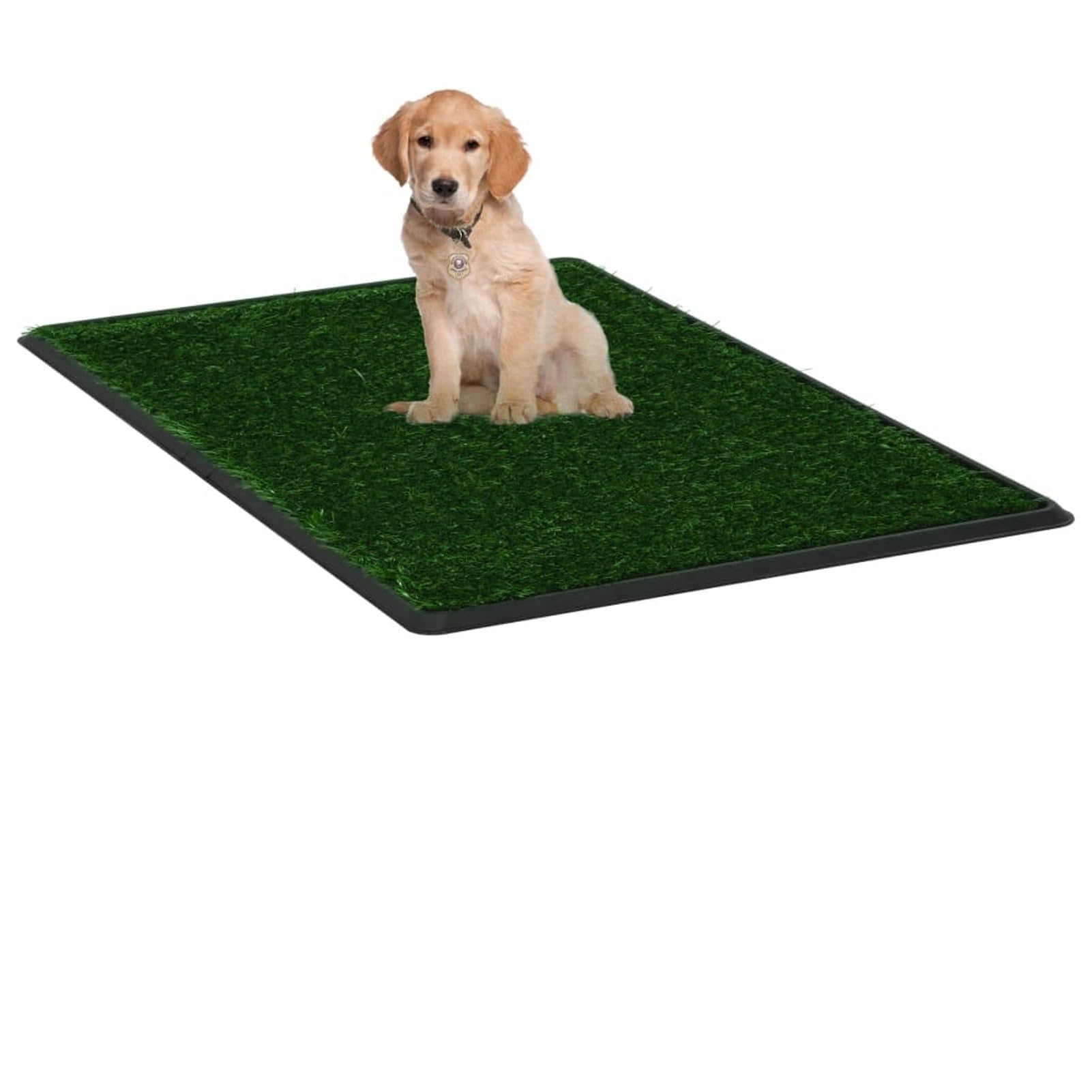 Toilette Animali con Vassoio e Prato Finto Verde 76x51x3cm WC,Materiali per l'addestramento dei Cani,Tappetini igienici per cani-170769