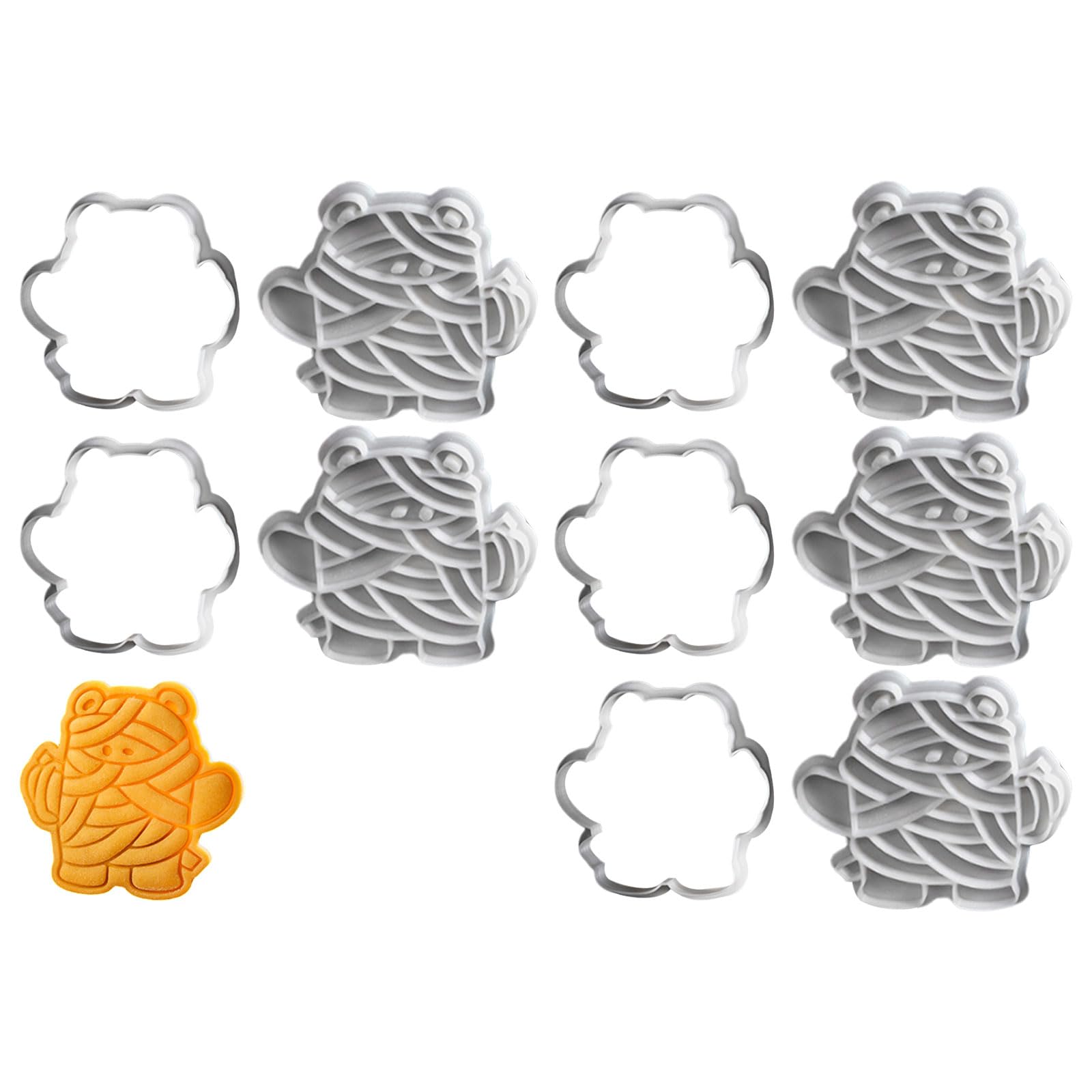 carotoe 5 Set Cookie Molds Bear Shape Baking Pastrys Bakewares Halloween Biscuit Cutter Small Cookie Molds Making Tool Nonstick Candy