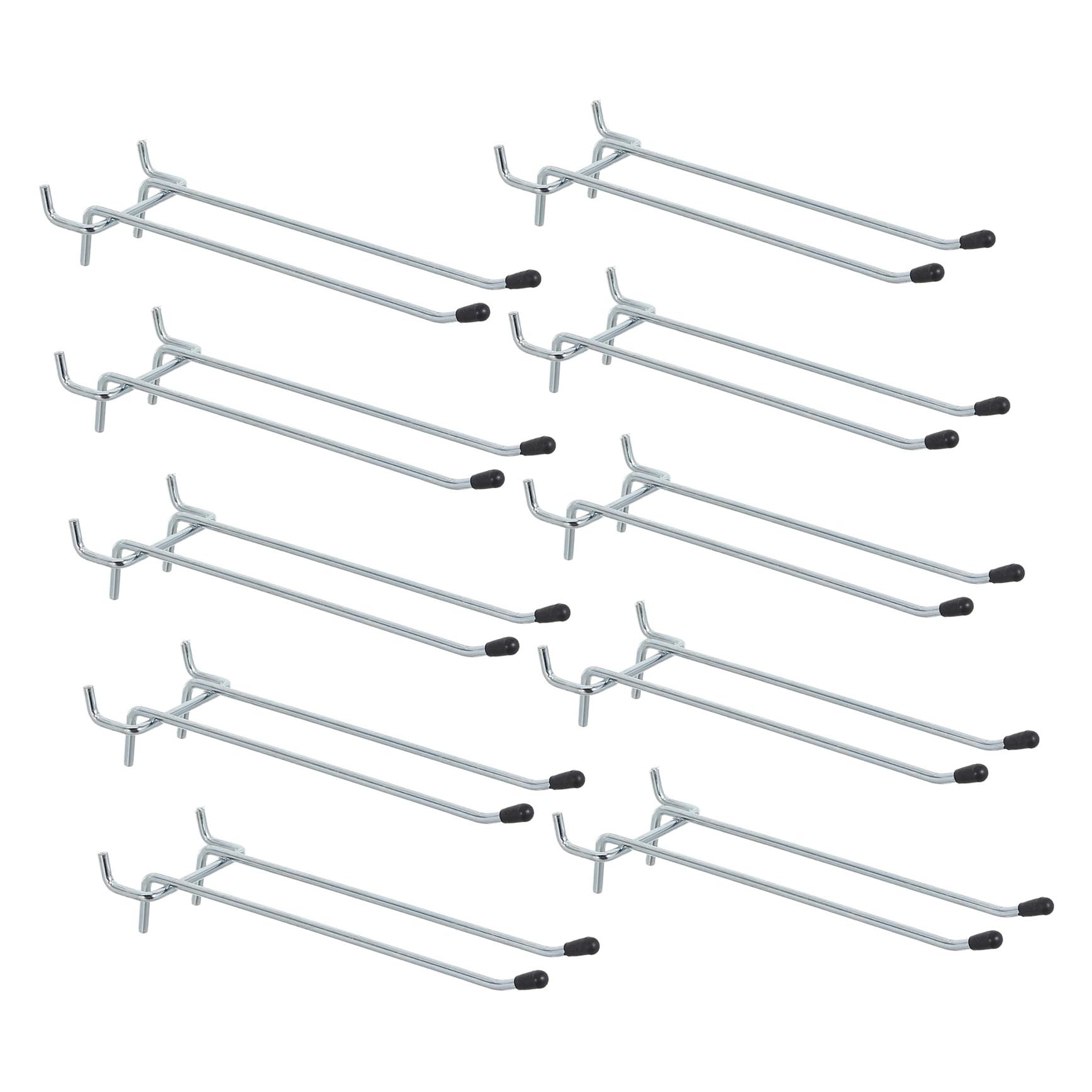 NUOBESTY 10 Pezzi Ganci per Pannello Forato in Ferro da 6 Pollici, Capacità 7-11lb, Facile Installazione e Versatilità, per Piccoli Oggetti e Chiavi in Cucine e Studi
