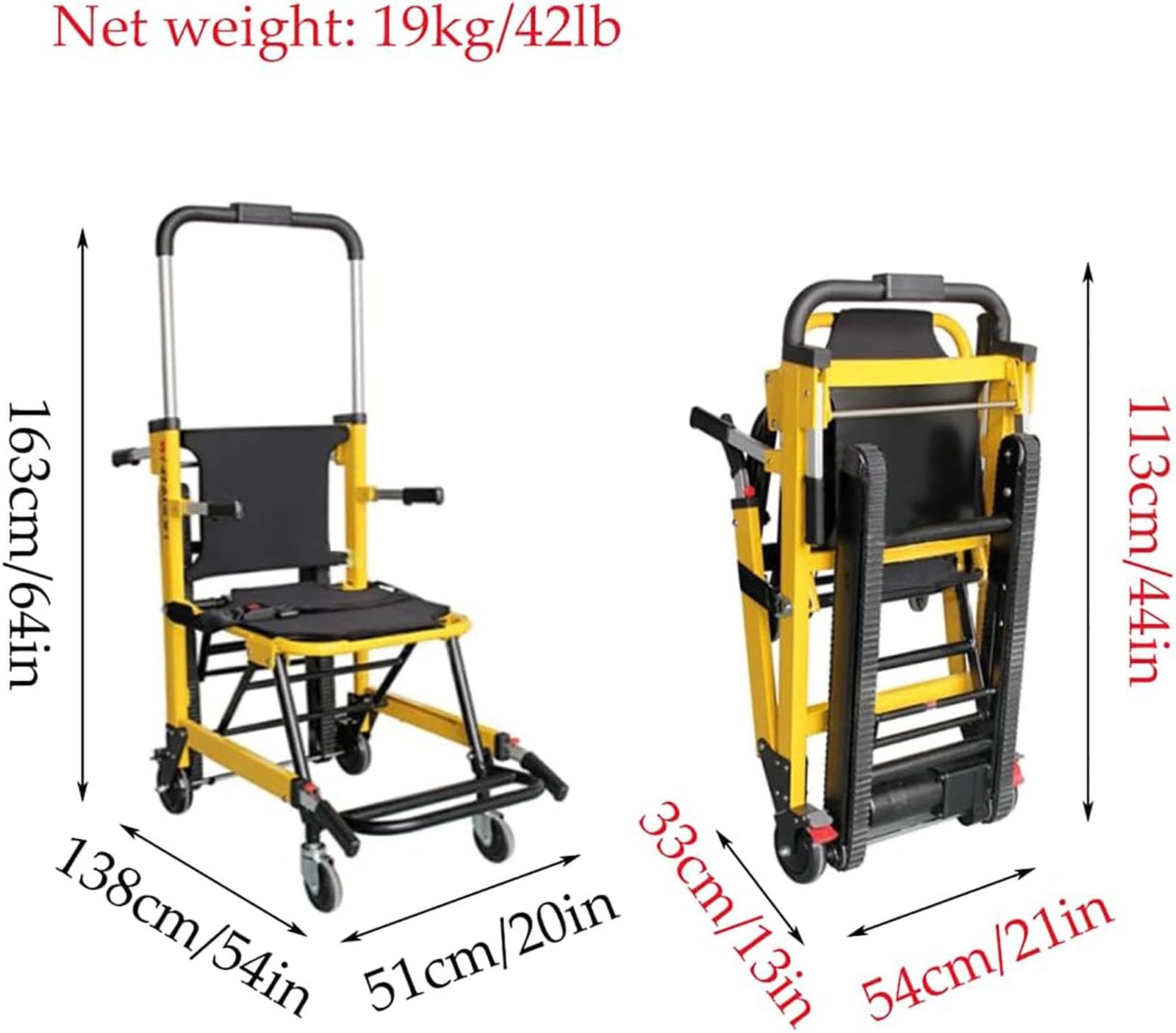 Treppenstuhl Senioren, stabiler faltbarer Notfall-Treppenstuhl, Feuerwehr-Evakuierungsstuhl, medizinischer Transportstuhl, tragbare Transporttrage, Patientenlift-Rollstuhl