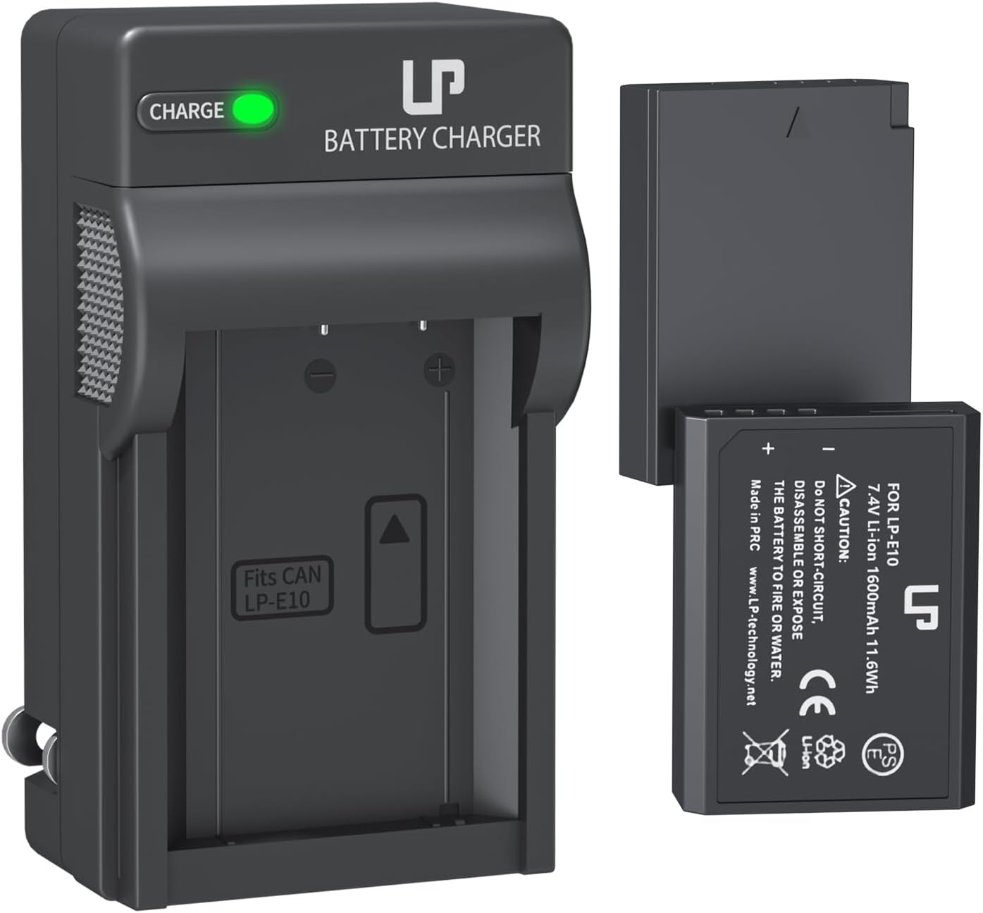 LP LP-E10 Battery Charger Pack, 2-Pack Battery & Charger, Compatible with Canon EOS Rebel T7, T6, T5, T3, T100, 4000D, 3000D, 2000D, 1500D, 1300D, 1200D, 1100D &More (Not for T3i T5i T6i T6s T7i)
