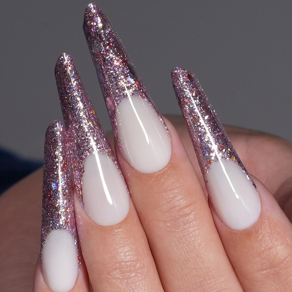 120 forme doppie per extension per unghie, in gel, copertura completa, con scala graduata, per manicure e nail art