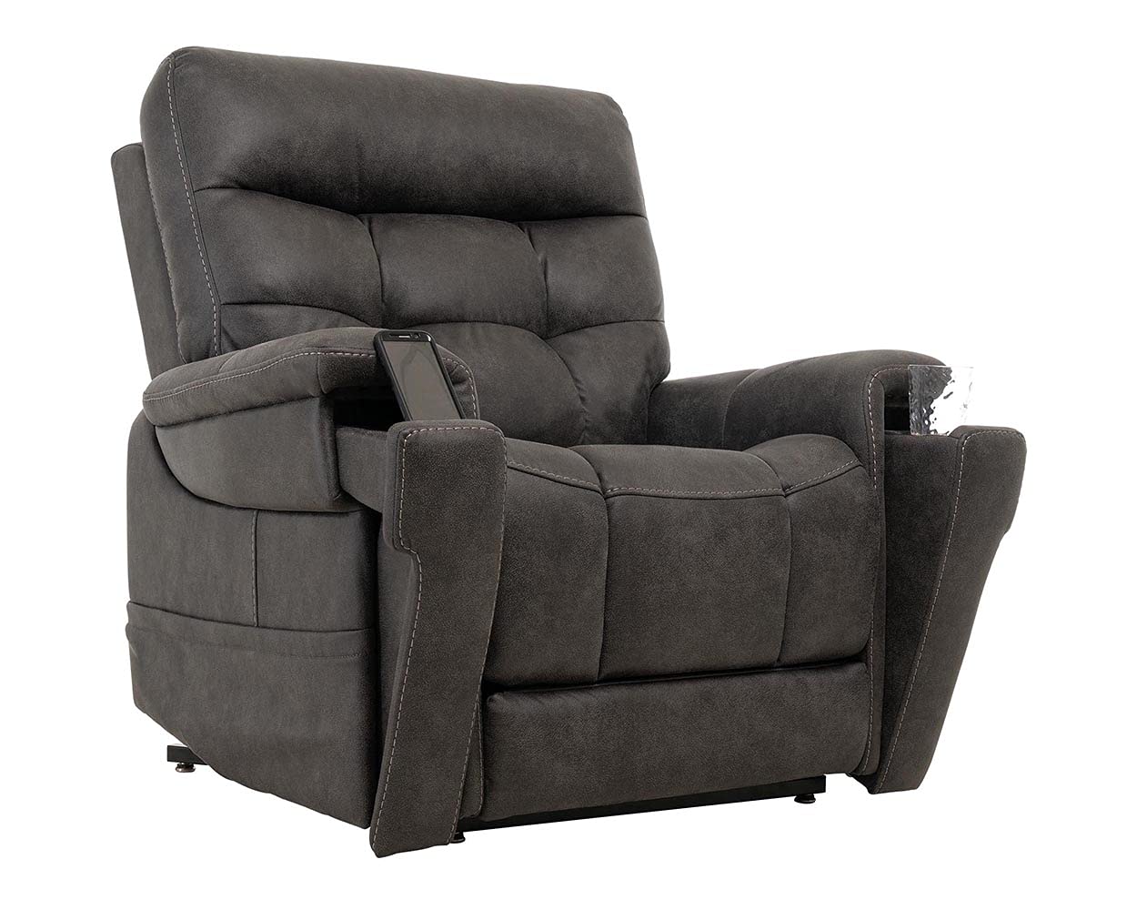 VivaLift! Radiance Power Recliner Lift Chair by PrideMobility, with 3 Heat Pads Heat System (Canyon Steel, Medium with Curbside Delivery)