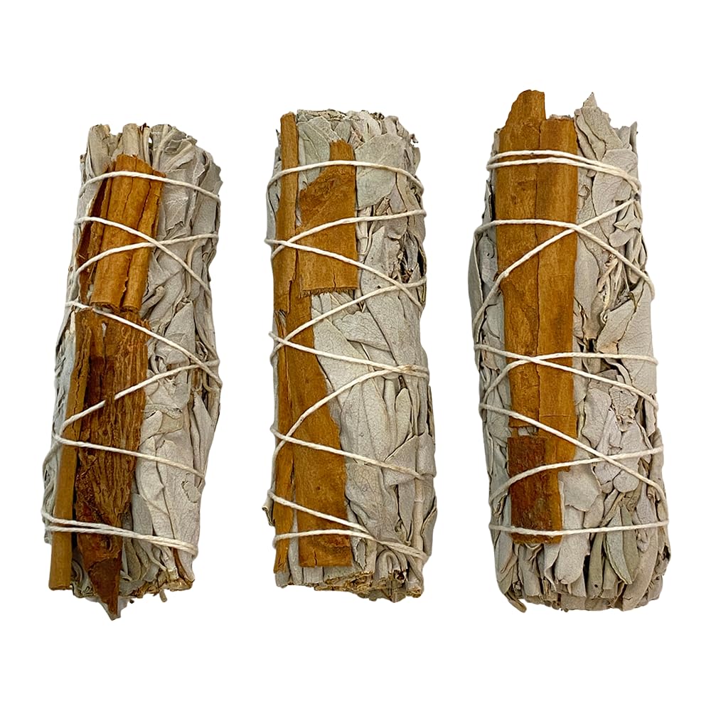 Smudge Sticks, White Sage and Cinnamon 4", Pack of 3