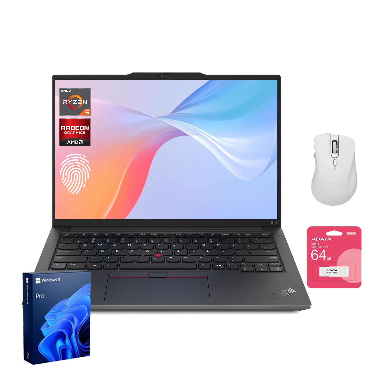 Lenovo ThinkPad E14 Gen 6 Business Laptop, 14" FHD+ Anti-Glare, AMD Ryzen 5 7535U up to 4.55GHz, 16GB DDR5 RAM, 1TB SSD, Fingerprint, Backlit, HDMI,