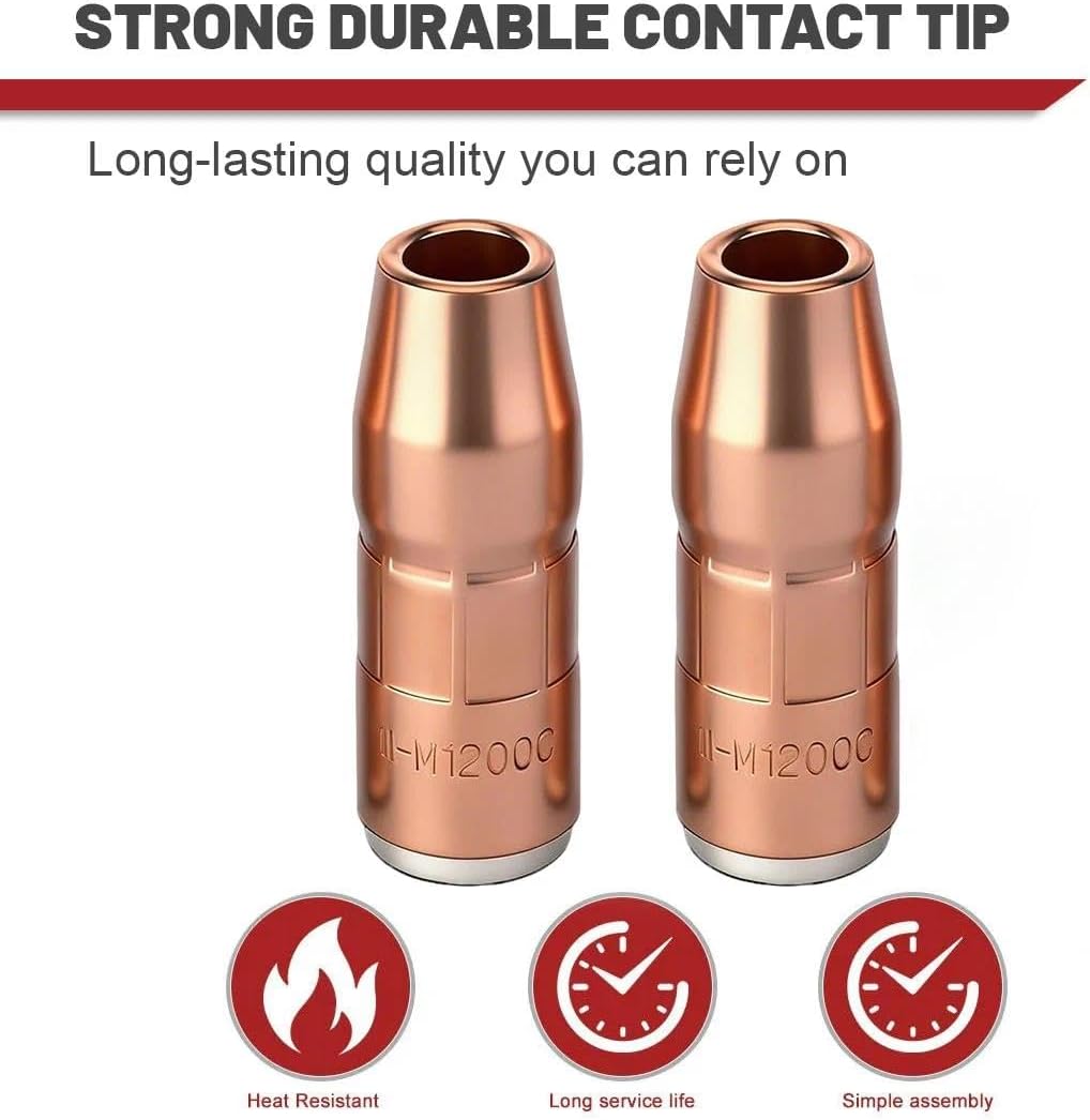 10-pk N-M1200C Nozzle (Orifice 1/2", Recess 1/8") Compatible with Miller MDX-250 Mig Gun