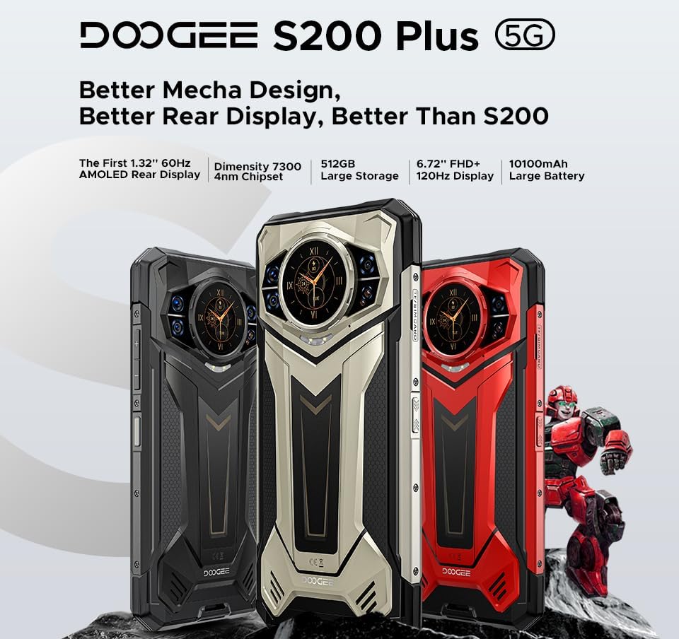 DOOGEE S200 Plus 5G Smartphone in three colors