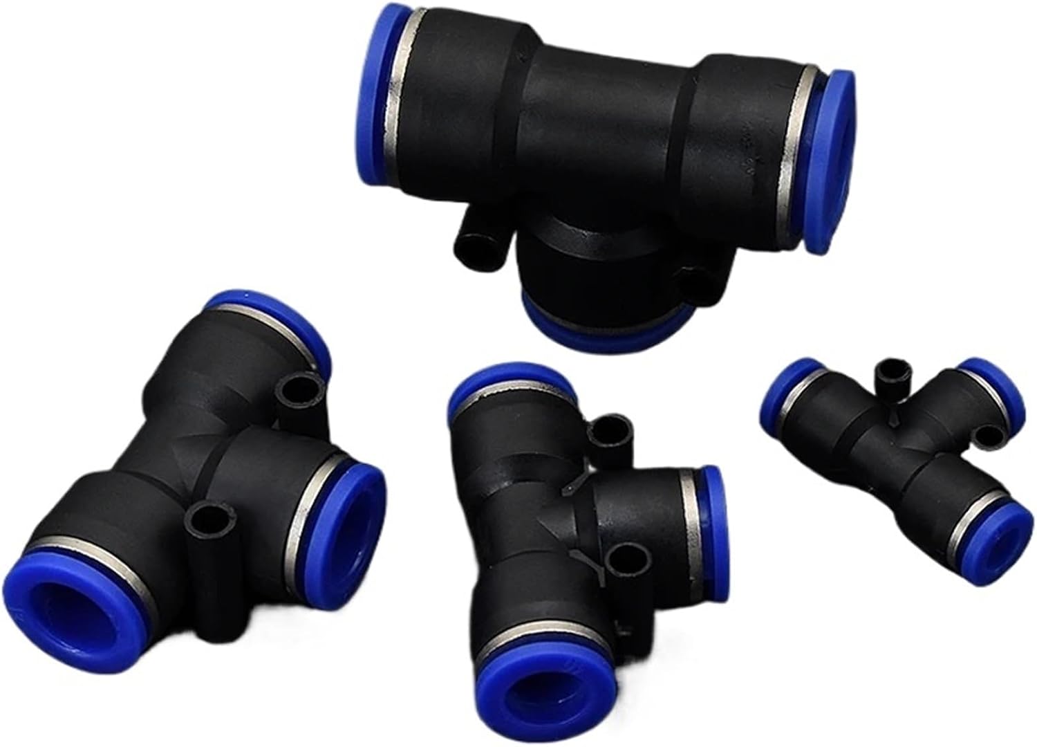 3 Way OD Hose Tube Fitting Fittings Connector Adapters T Shaped Pneumatic 10mm 8mm 12mm 6mm 4mm 16mm 1Pcs(4mm)