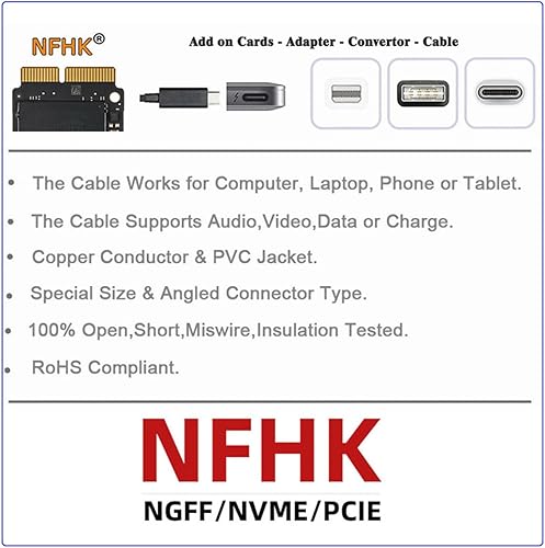 Miniatura 9 de NFHK DC Jack 0.157x0.067 in Entrada a USB-C Tipo-C Cable de carga de enchufe de alimentación para teléfono portátil PD9V 15V 20V