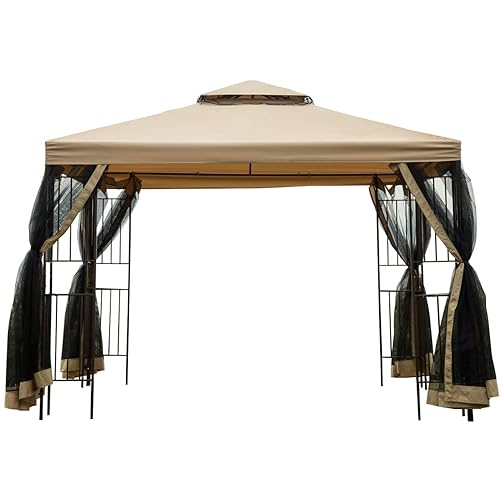 Sunnyglade Garden Gazebo 10' x 10' Patio Backyard Double Roof