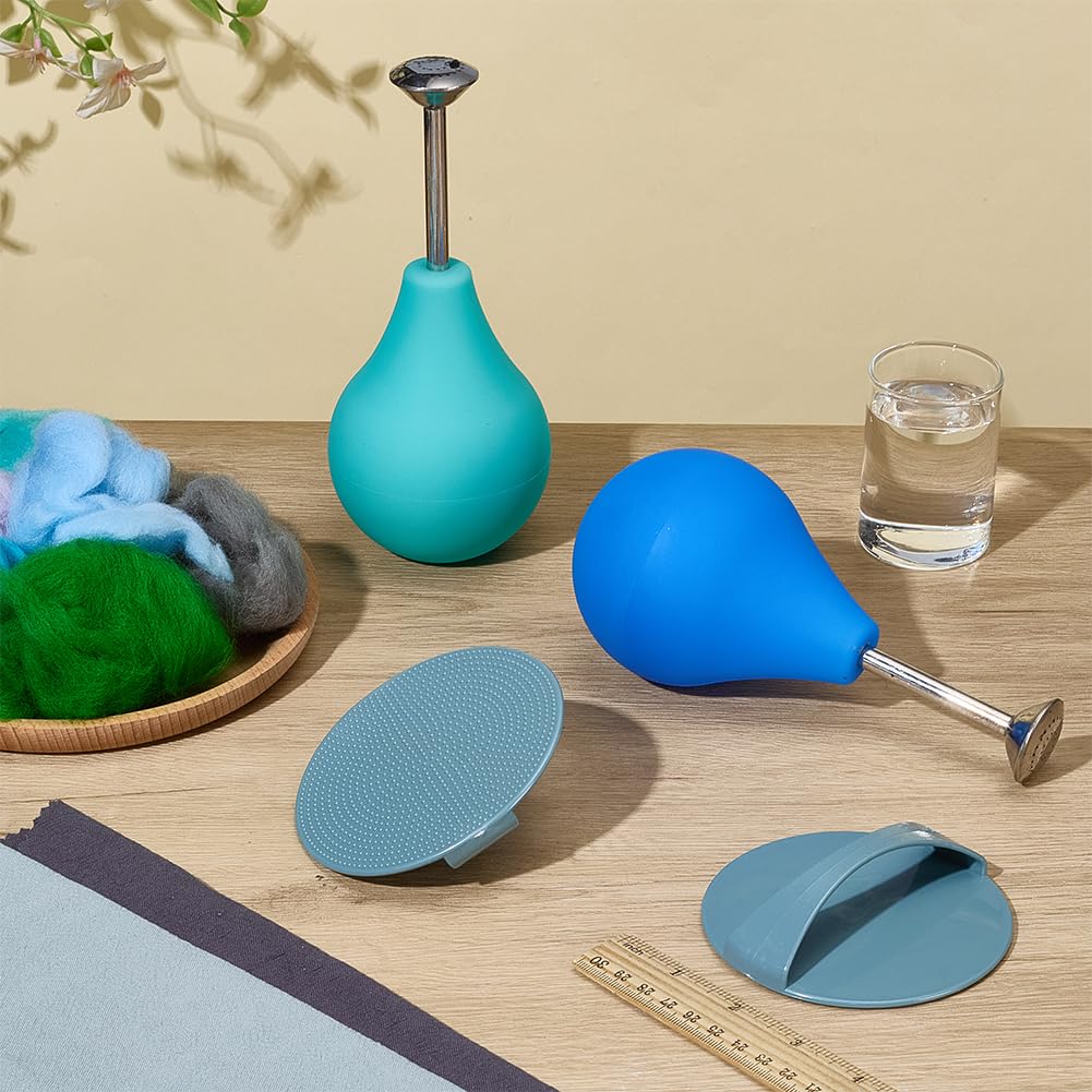 WEBEEDY 4 Ensemble D'Outils de Feutrage Humide Comprenant 2 arroseurs à Boule Brause et 2 outils Verts de Feutrage Humide Matériel et Fournitures en Feutre de Laine pour L'Artisanat du Textile DIY