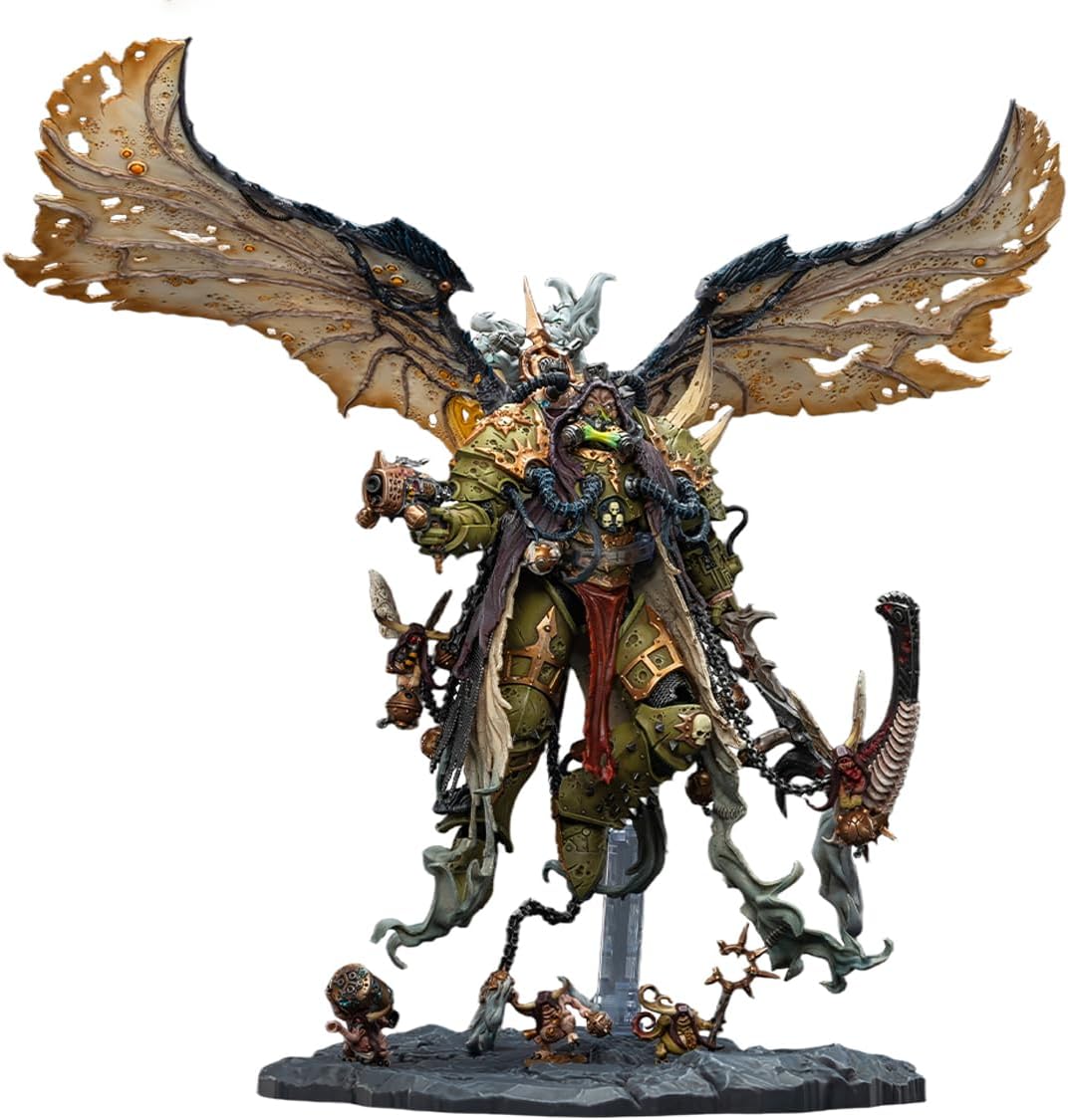 JOYTOY 1/18 Action Figure Warhammer 40K Mortarion,Daemon Primarch of Nurgle - with Ancient Weapons‘The Lantern' and ‘Silence' Collection Model Birthday Gift ! 15+Age 8.35inch JT02564